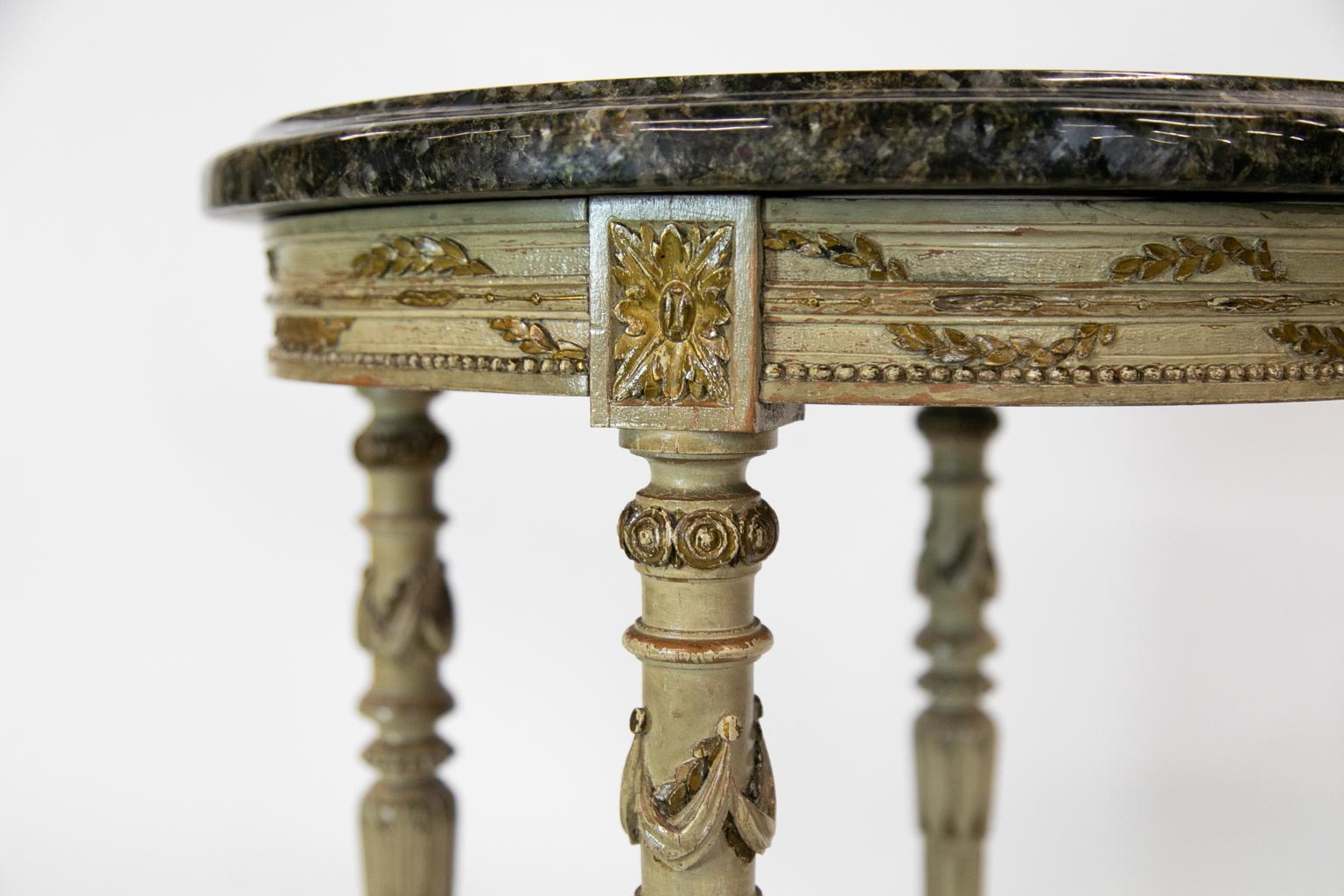 Round French Occasional Marble-Top Table For Sale 2