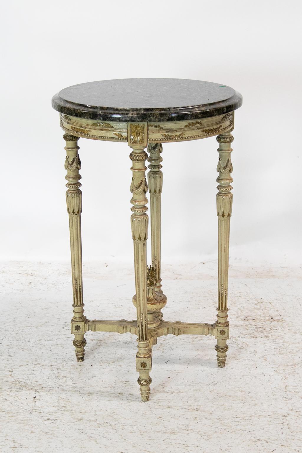 Round French Occasional Marble-Top Table For Sale 3