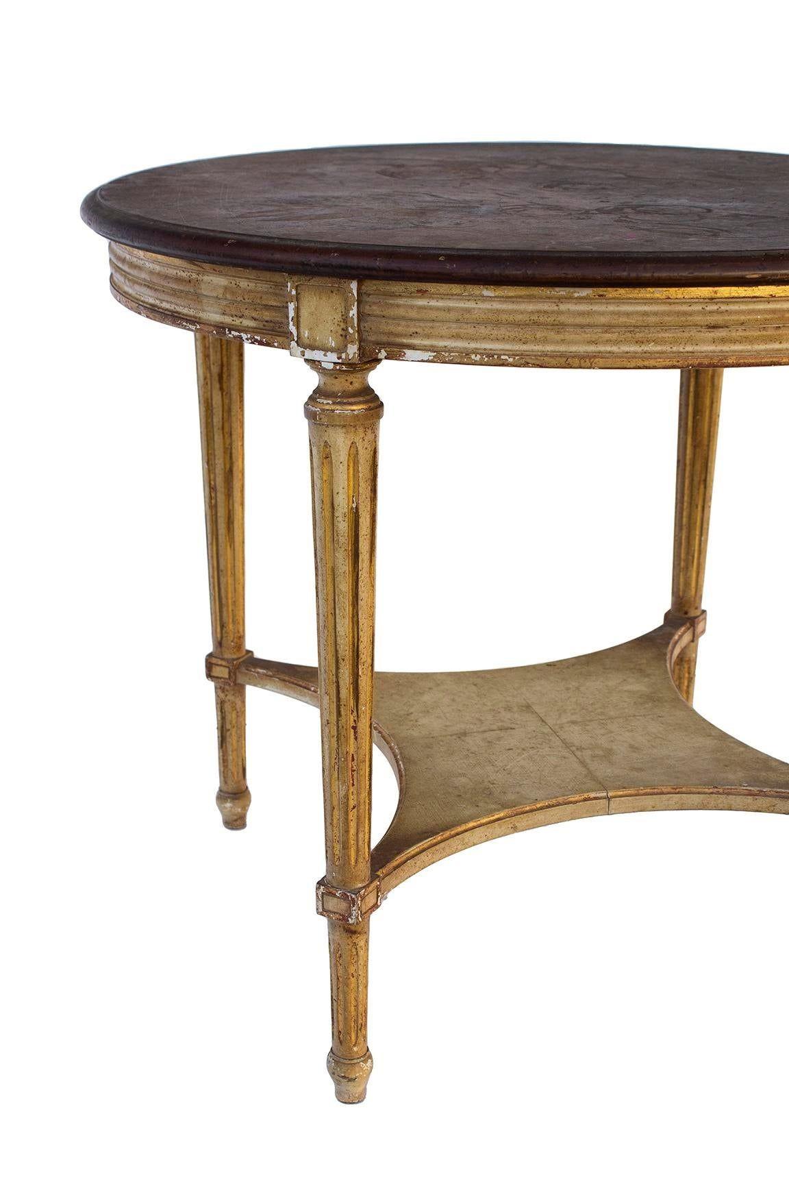 Fruitwood Round French Style End Table by John Widdicomb
