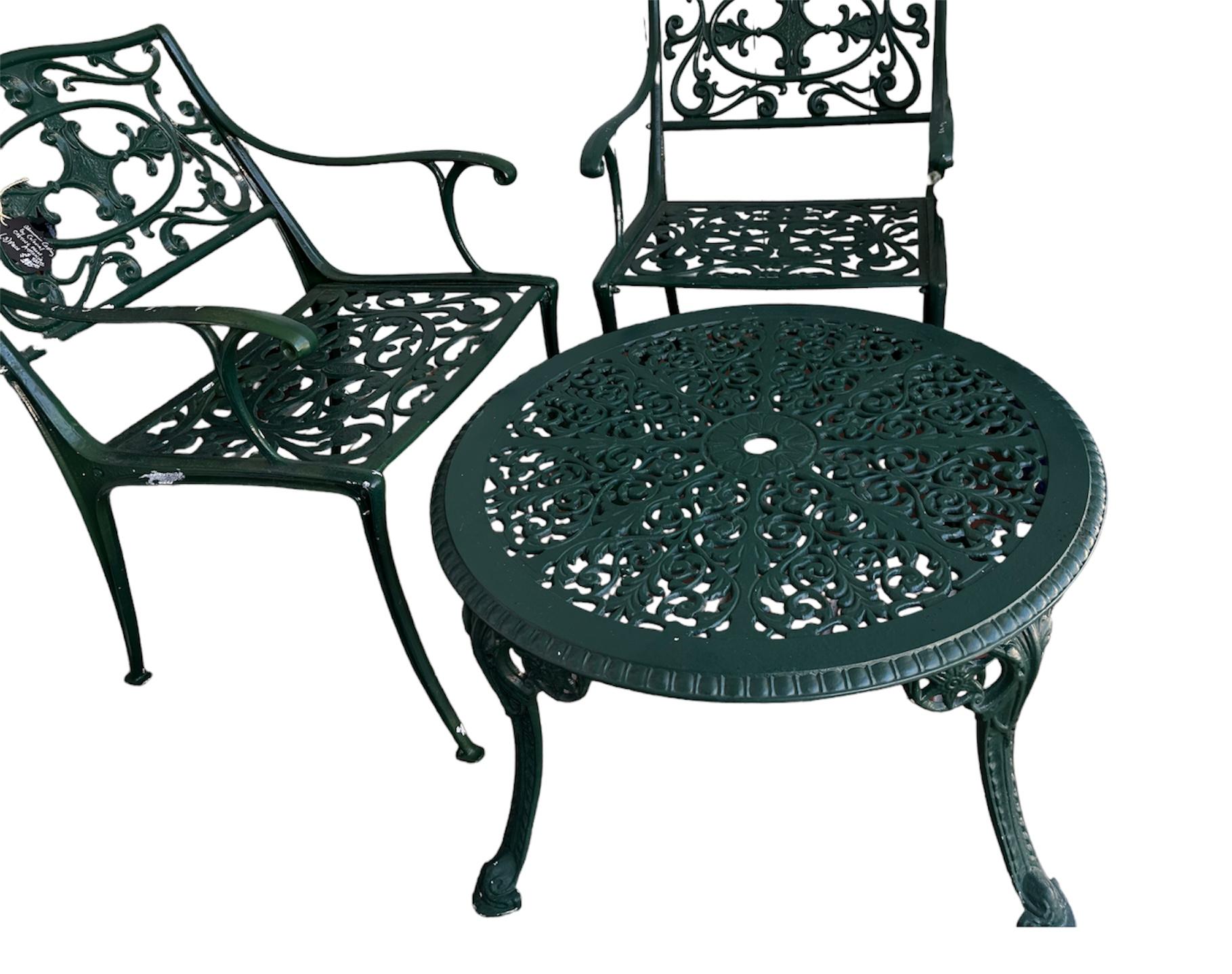 Round Garden Coffee Table by Colonial Casting Aulstraila In Good Condition In Jupiter, FL