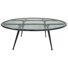 Round Garden Patio Coffee Cocktail Table Attributed to Woodard