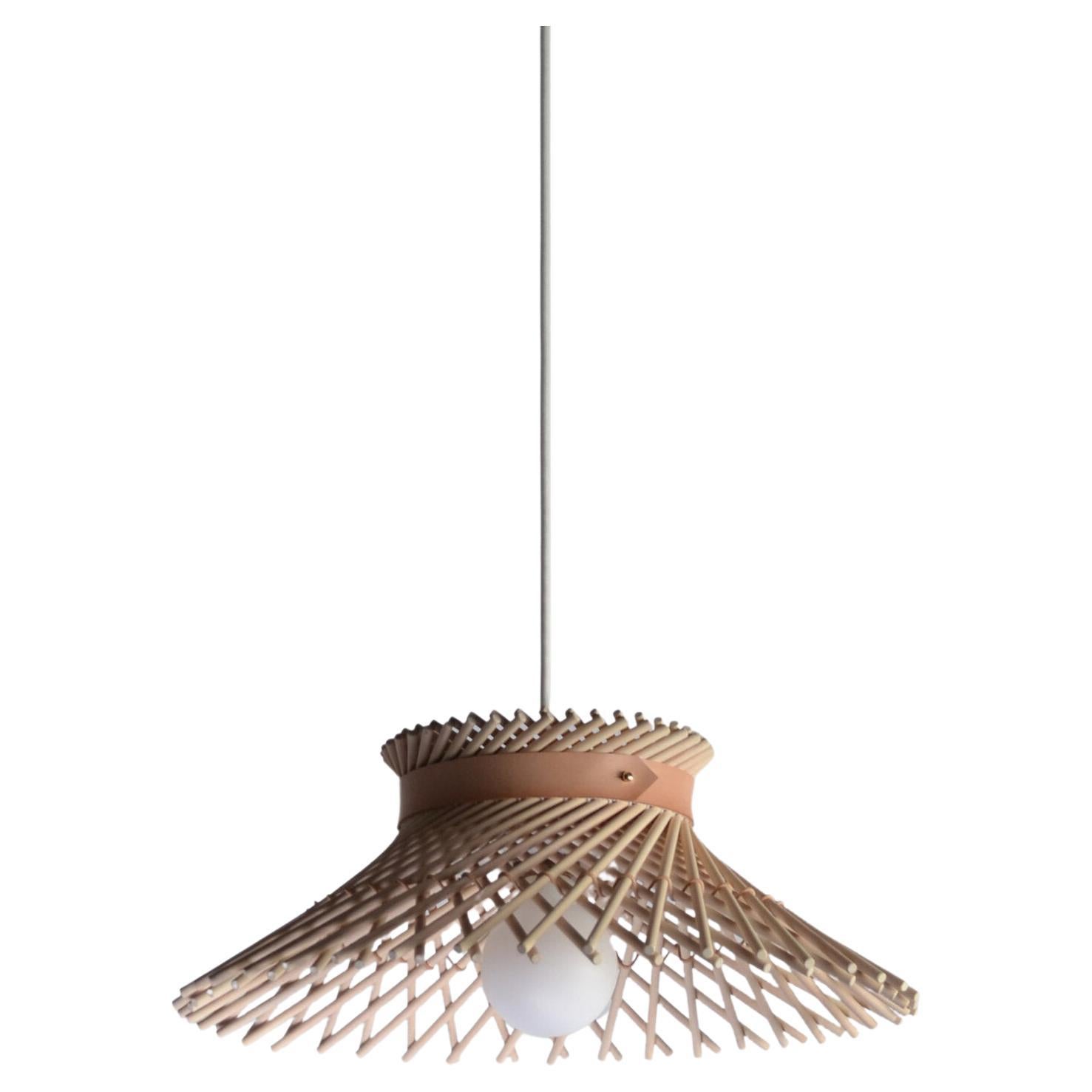 Mooda Ceiling Pendant Light 6 / Bleached Maple Wood, Mugla White Marble by INDO- For Sale