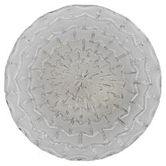 Lampe encastrée ou applique ronde géométrique en verre satiné, années 1960