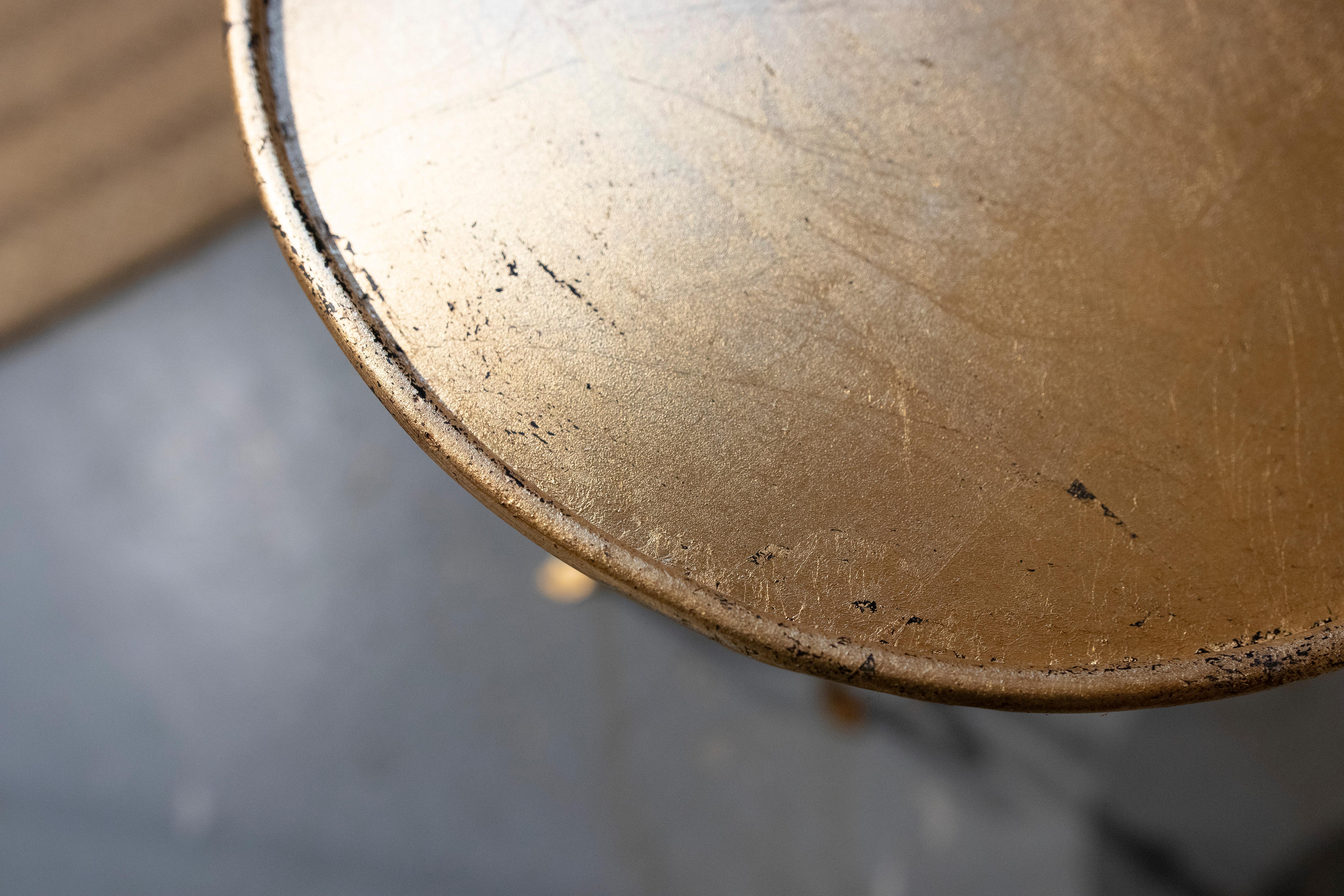 Round Gilded Iron Side Table with Stand  For Sale 6