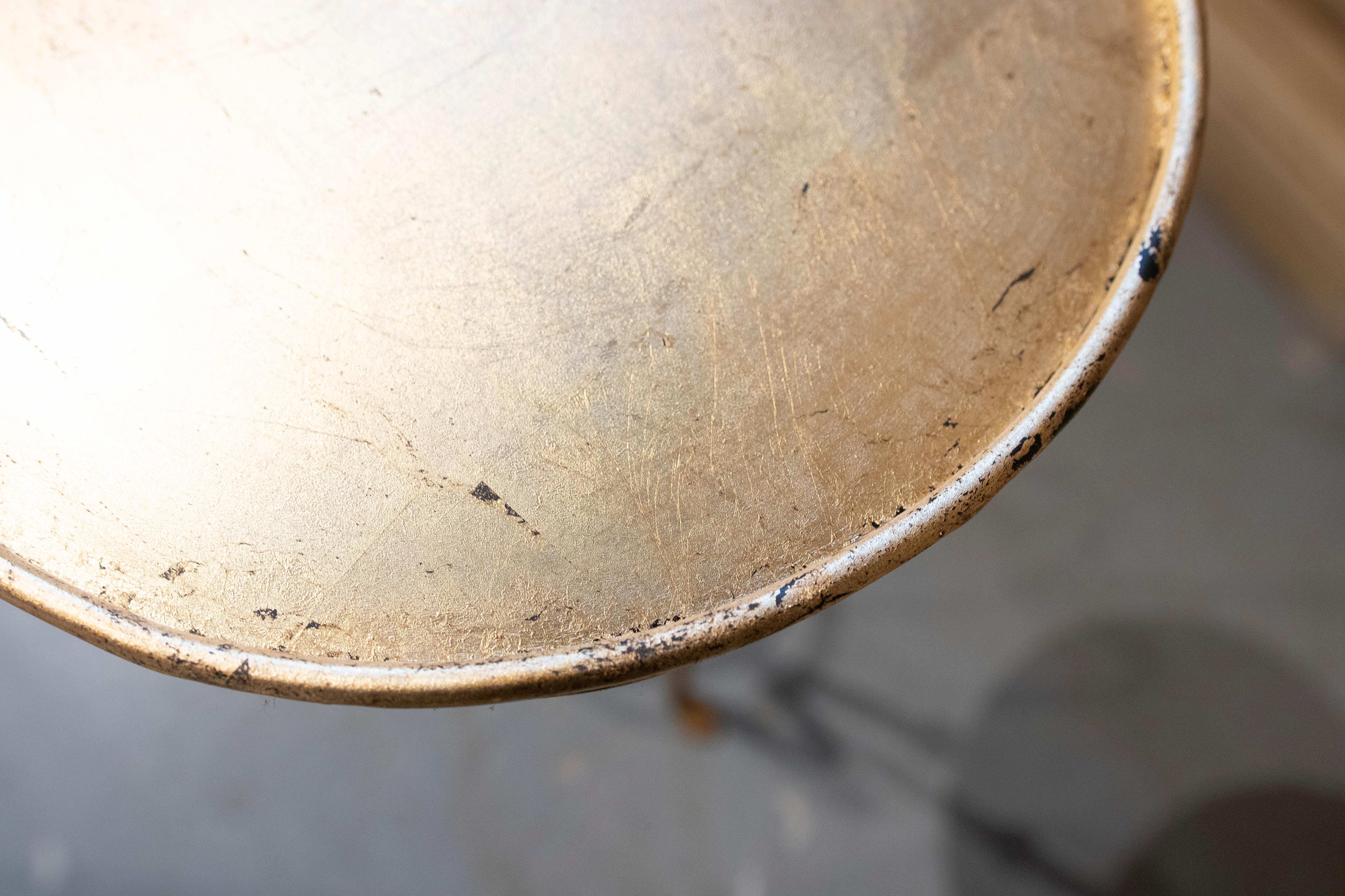 Round Gilded Iron Side Table with Stand  For Sale 7