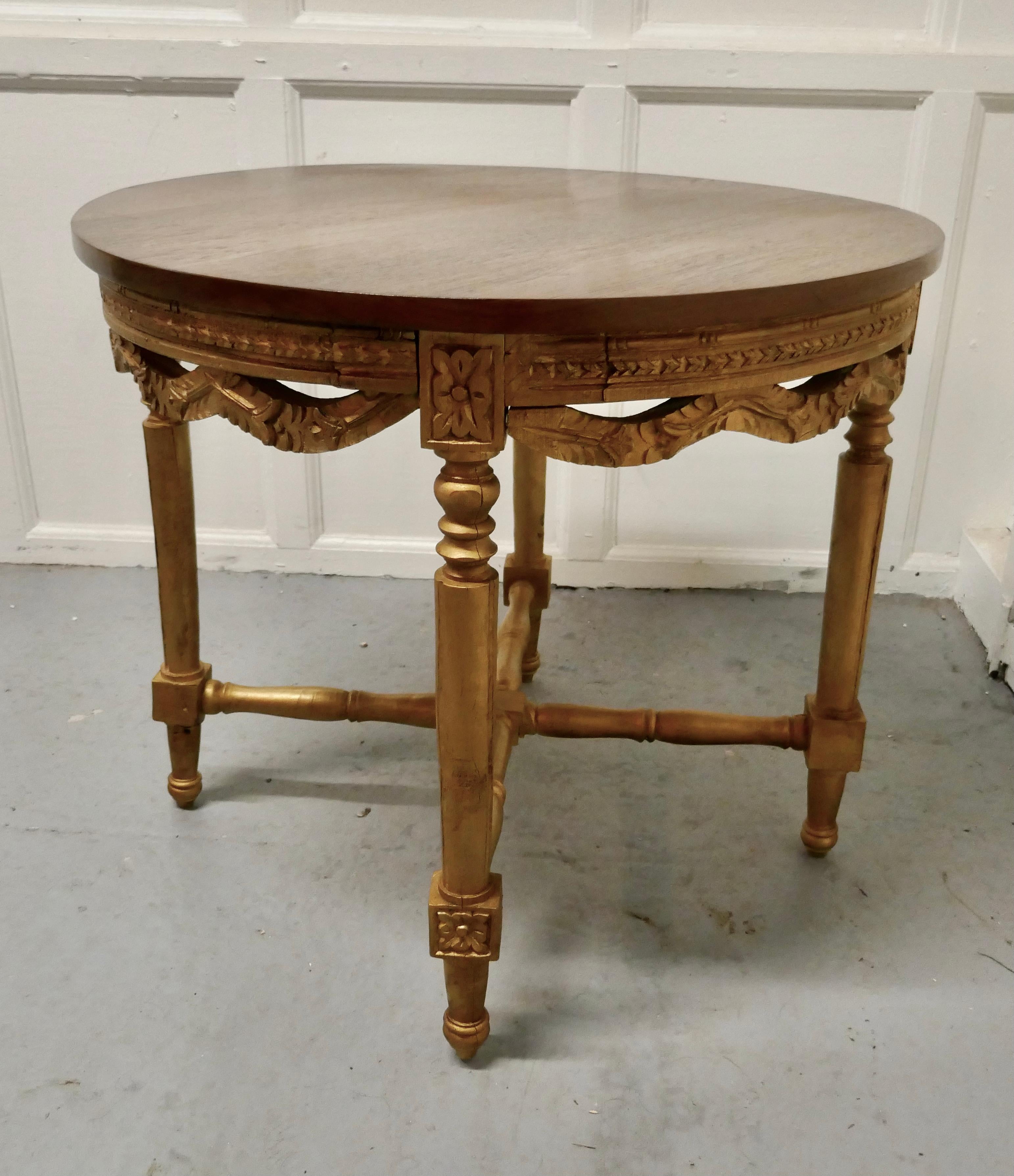 French Provincial Round Gilt Occasional Table