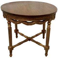 Round Gilt Occasional Table
