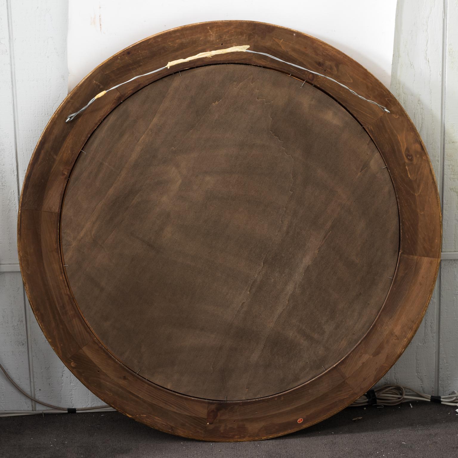 Round Gilt Wood Mirror  1