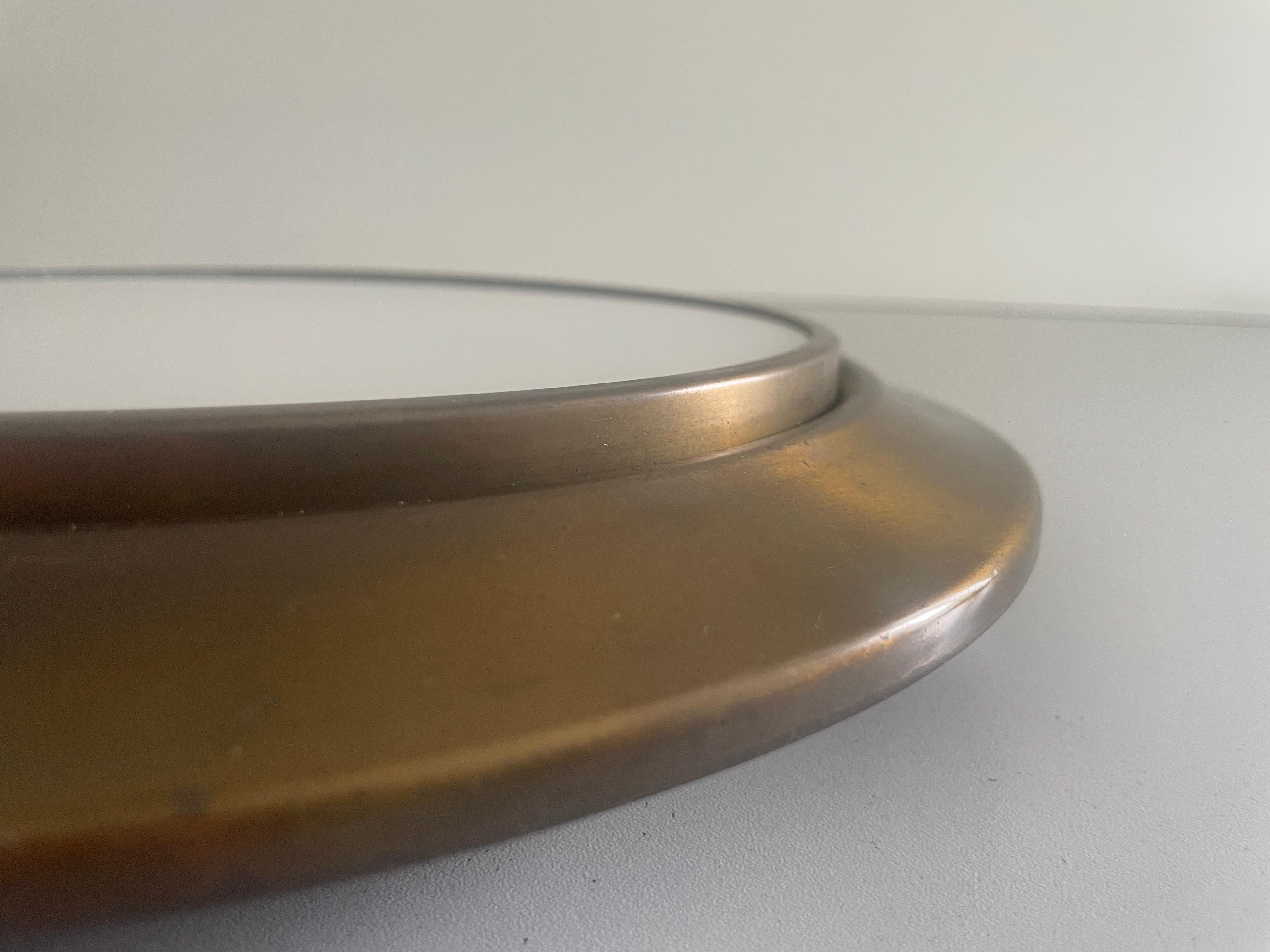 Lámpara empotrada redonda de cristal y marco de latón envejecido de Lumi, años 60, Italia Latón en venta