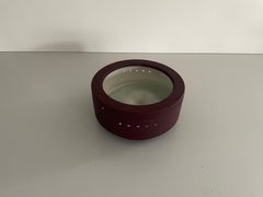 Round Glass and Purple Metal Flush Mount Ceiling Light by LUCI, 1960s, Italy