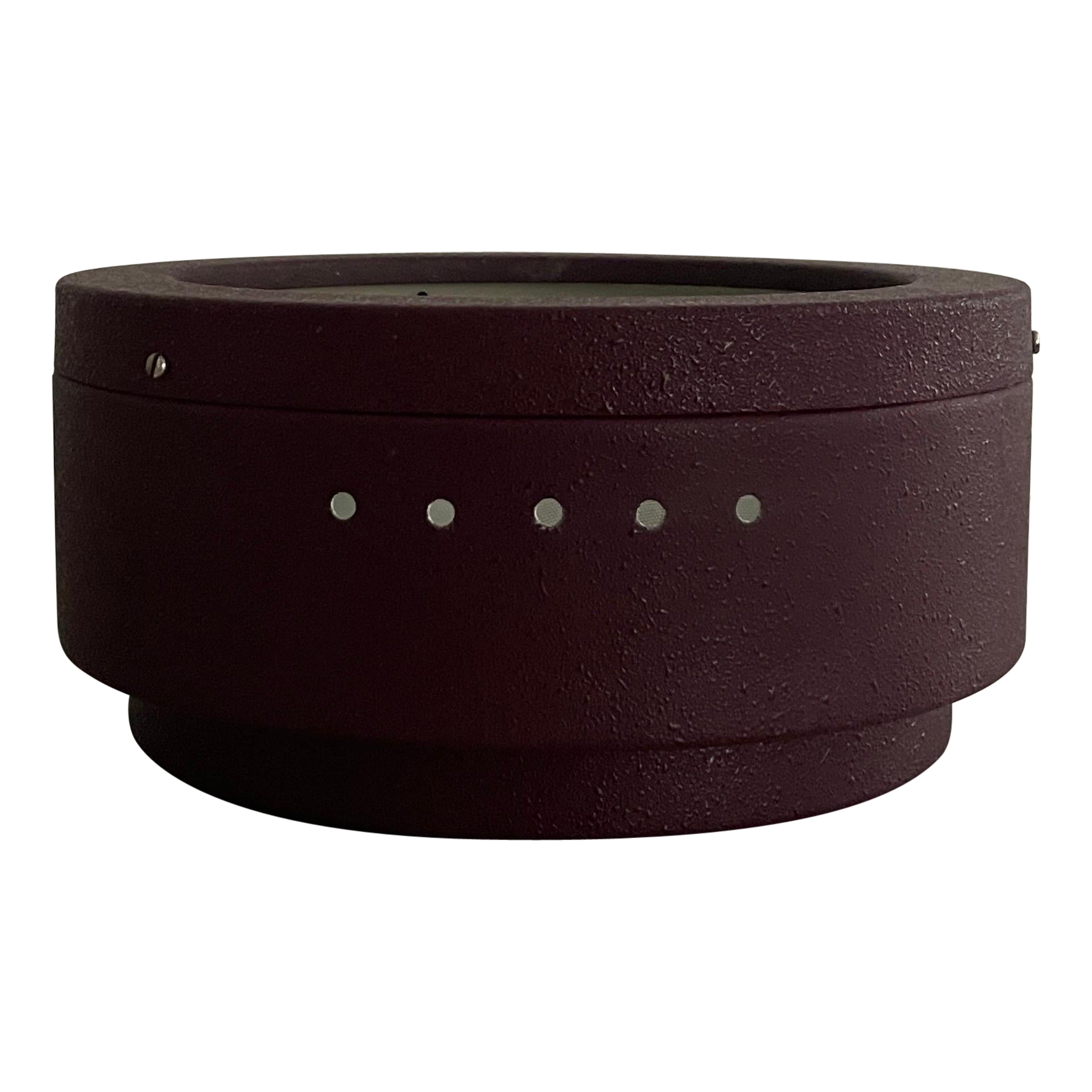 Round Glass and Purple Metal Flush Mount Ceiling Light by LUCI, 1960s, Italy For Sale