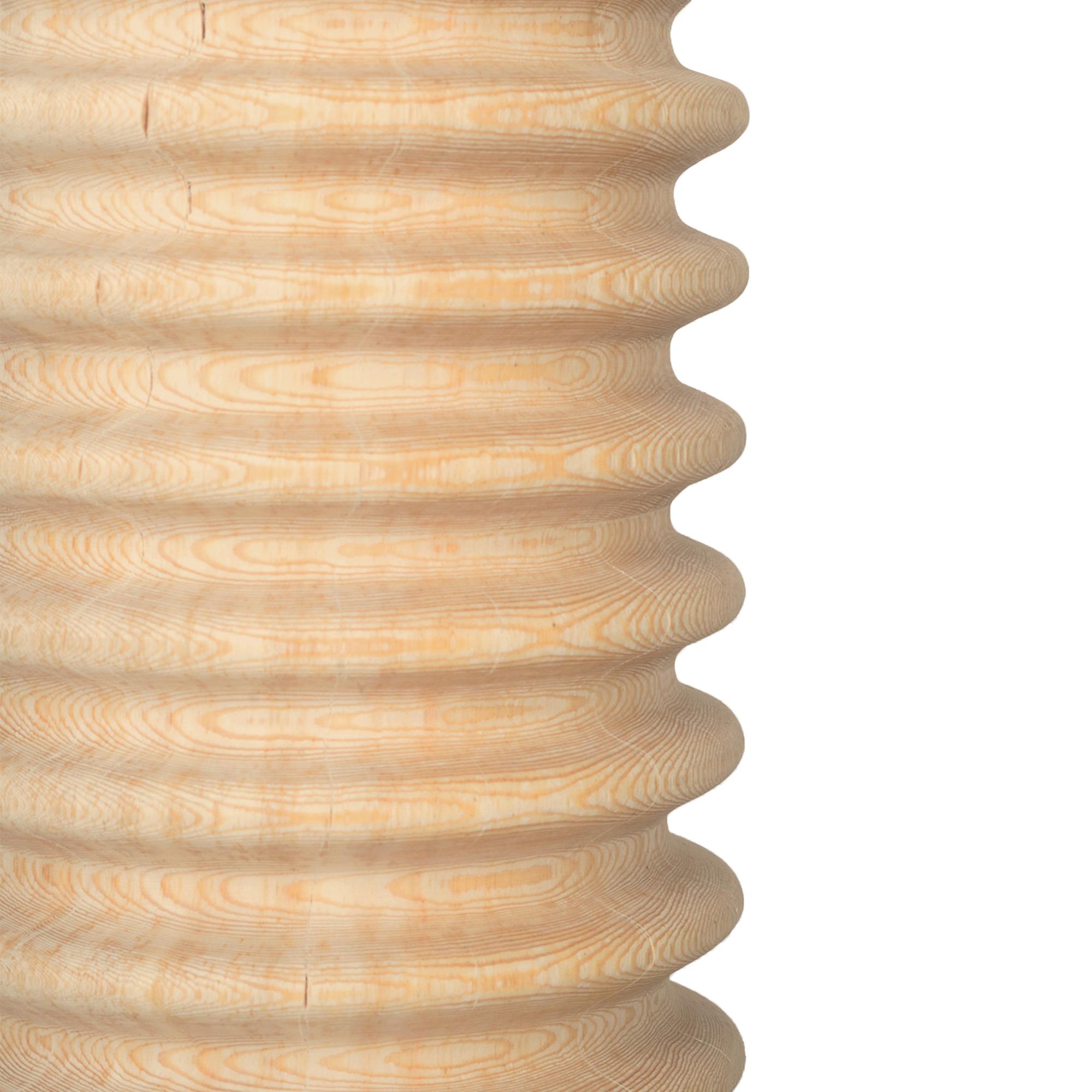 Moderne Table d'appoint/café ronde en verre et cèdre - SOFRA en vente