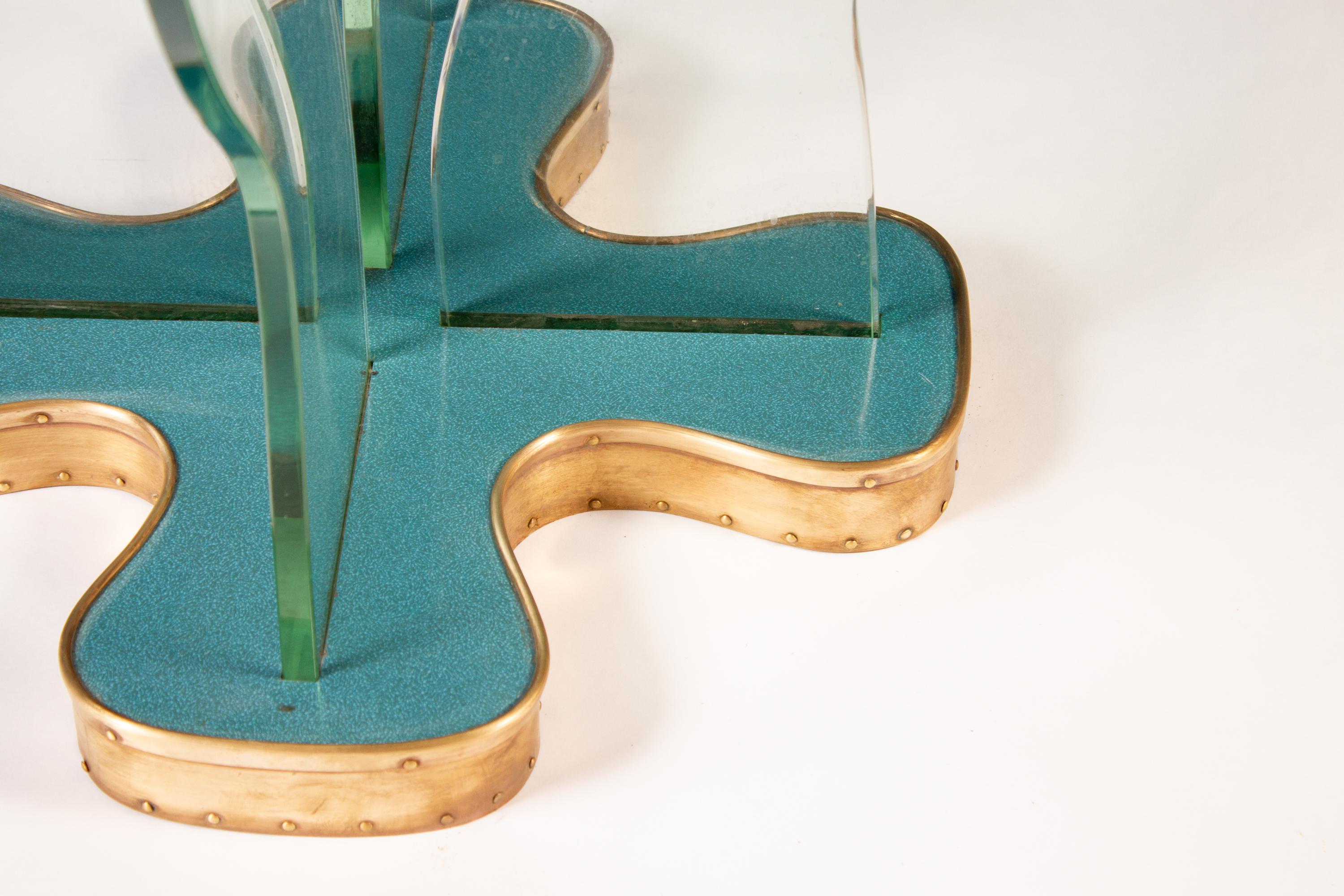 Table centrale ou table à café ronde attribuée à Fontana Arte, Italie, 1940 en vente 3