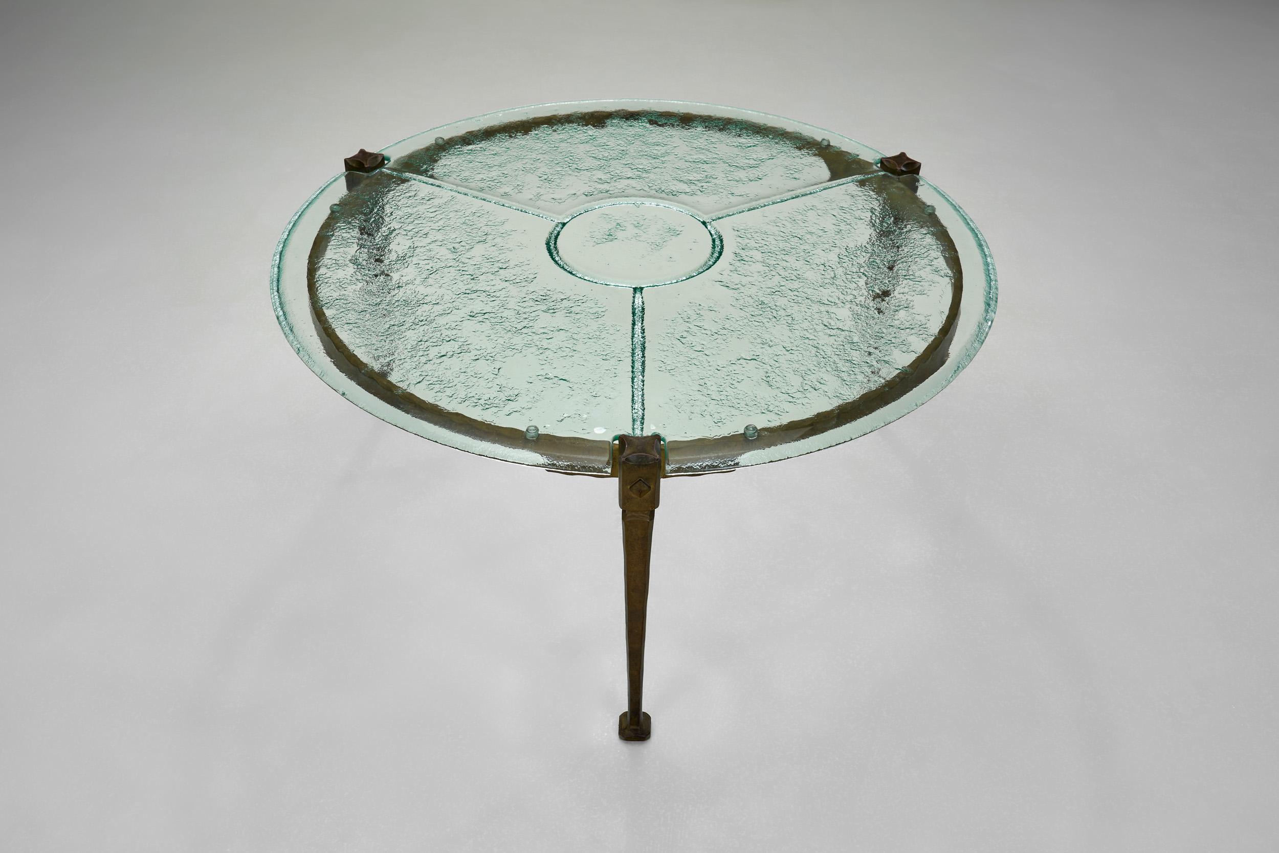 Round Glass Coffee Table by Lothar Klute, Germany 1980s For Sale 1