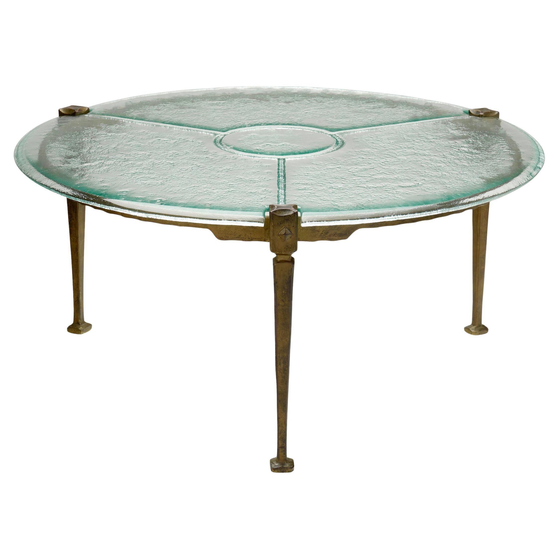 Runder Couchtisch aus Glas von Lothar Klute, Deutschland 1980er Jahre