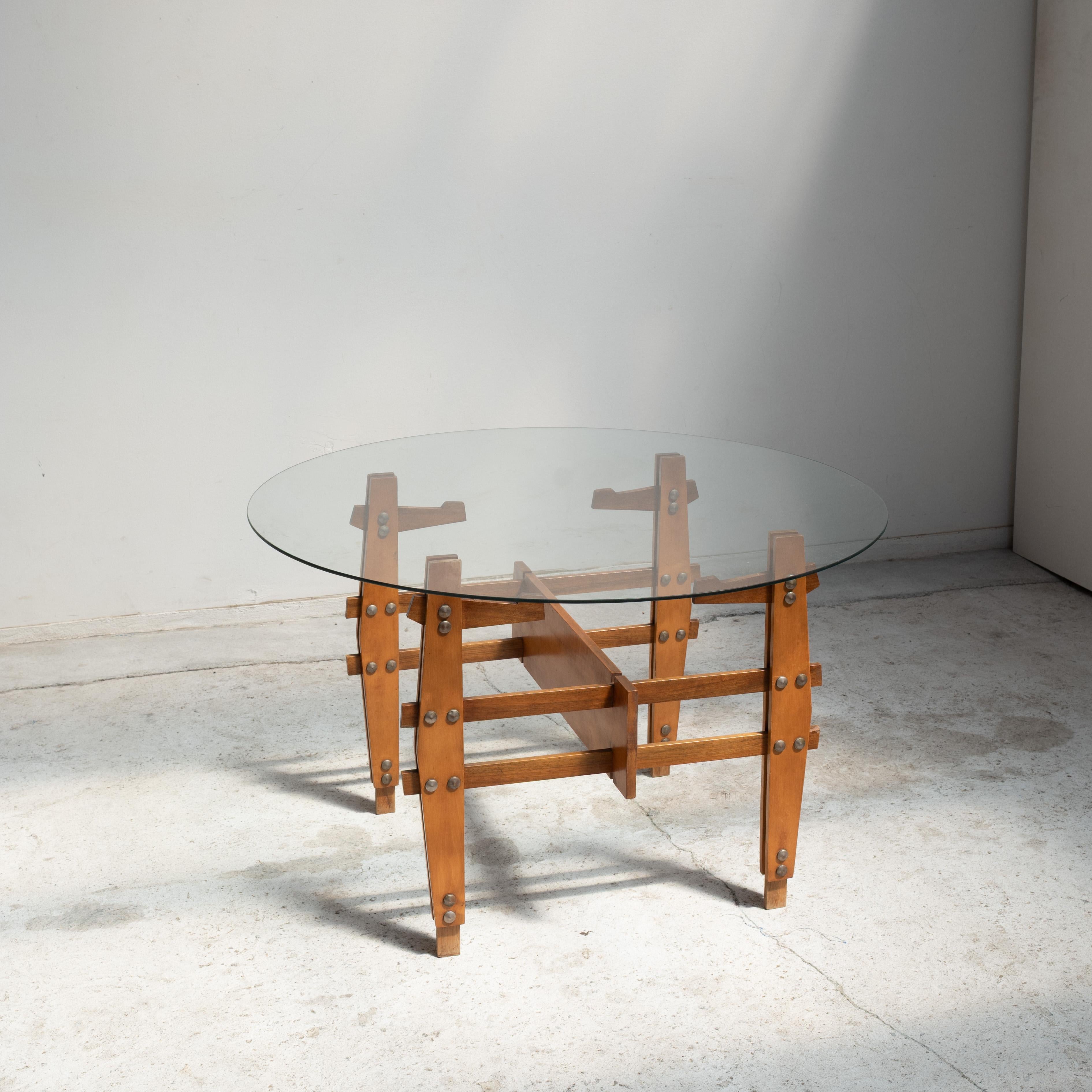 italien Table basse ronde en verre, Italie, années 1960 en vente