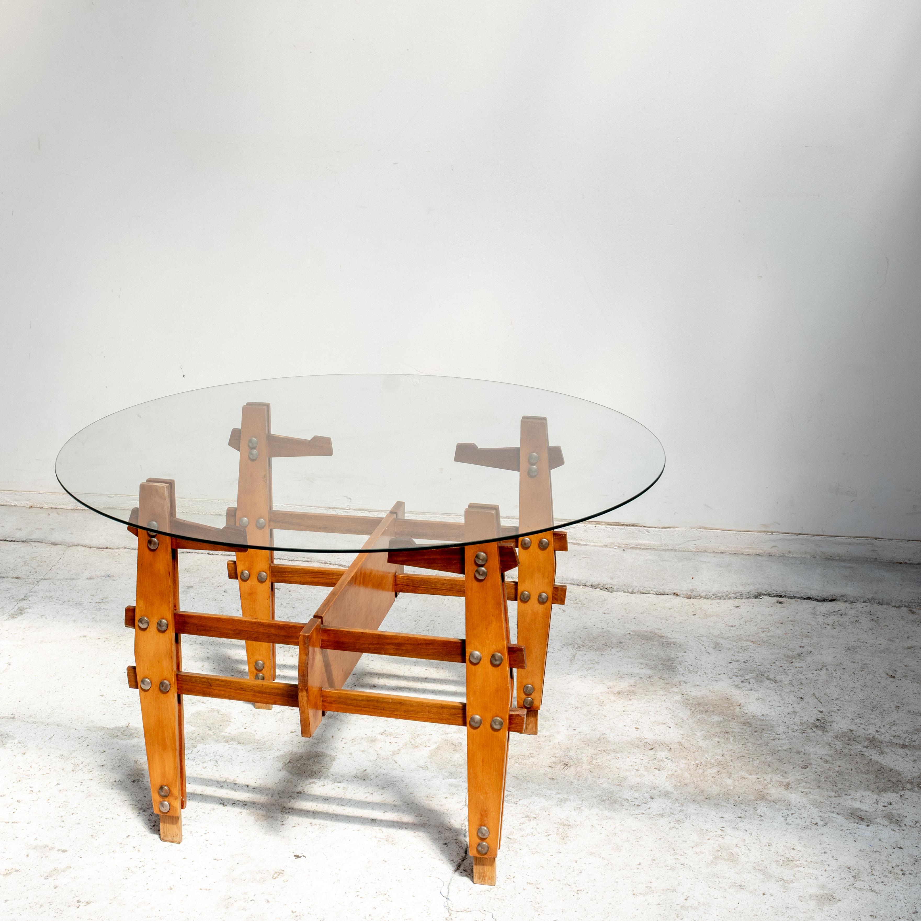 Table basse ronde en verre, Italie, années 1960 Bon état - En vente à Tokyo, Tokyo