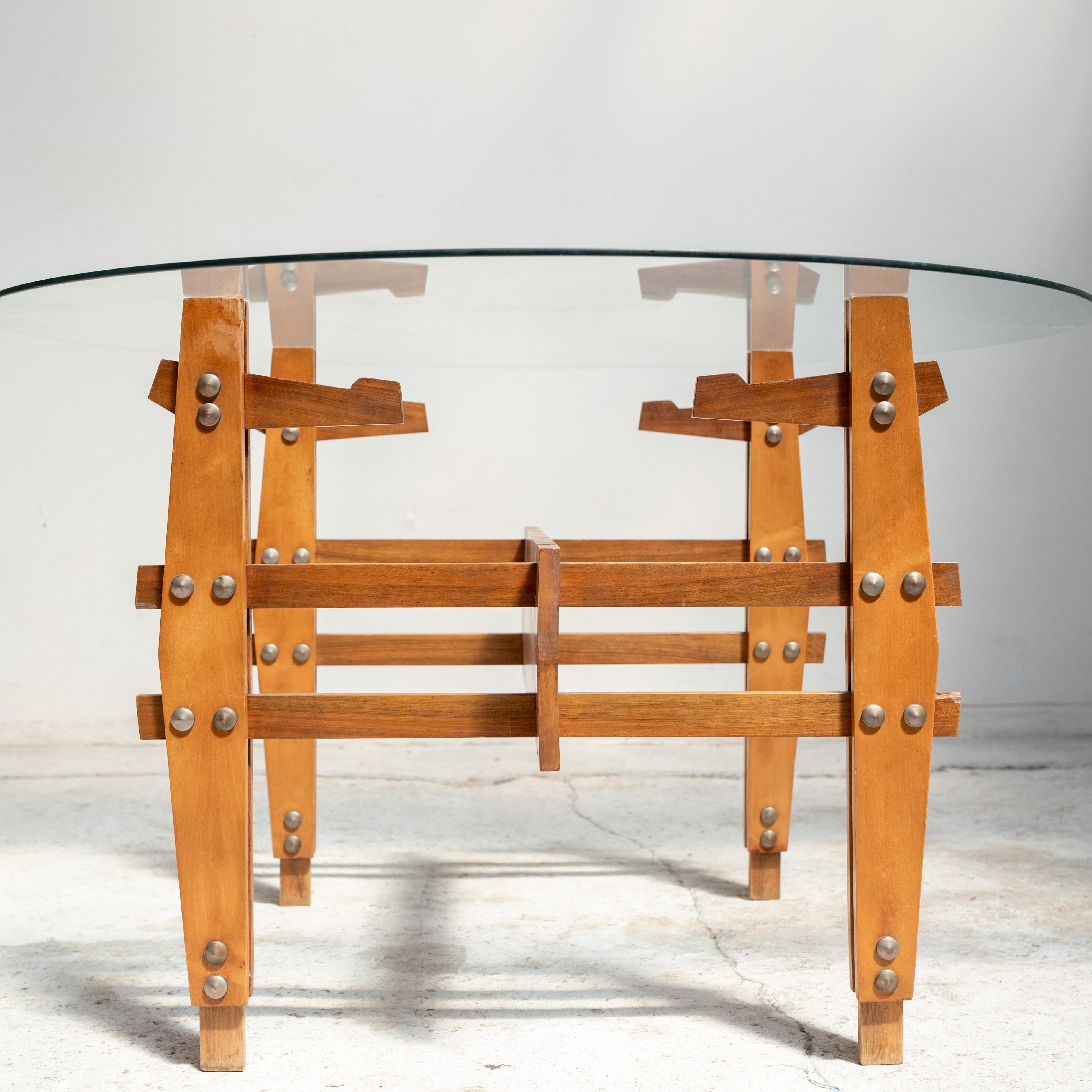Verre Table basse ronde en verre, Italie, années 1960 en vente
