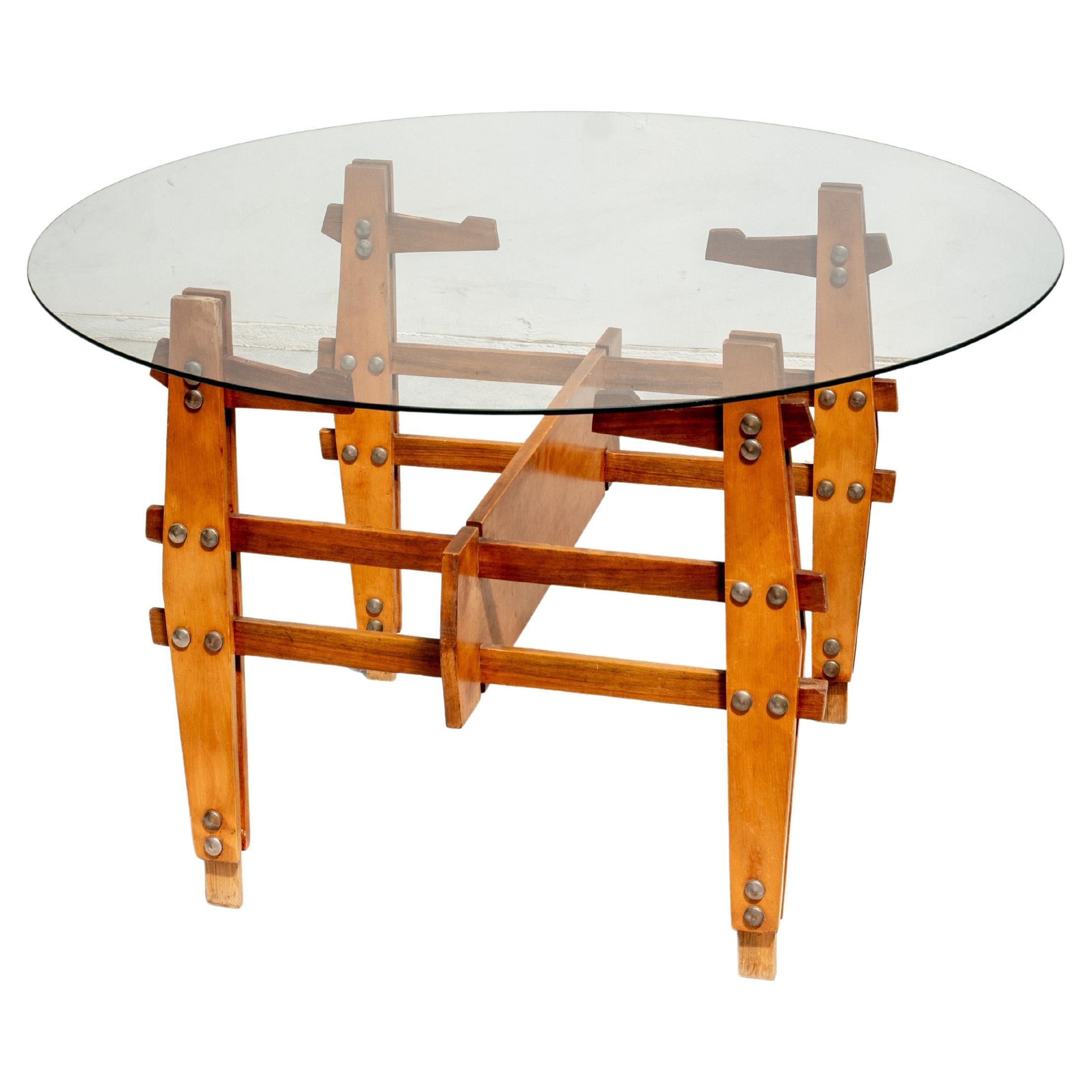 Table basse ronde en verre, Italie, années 1960 en vente