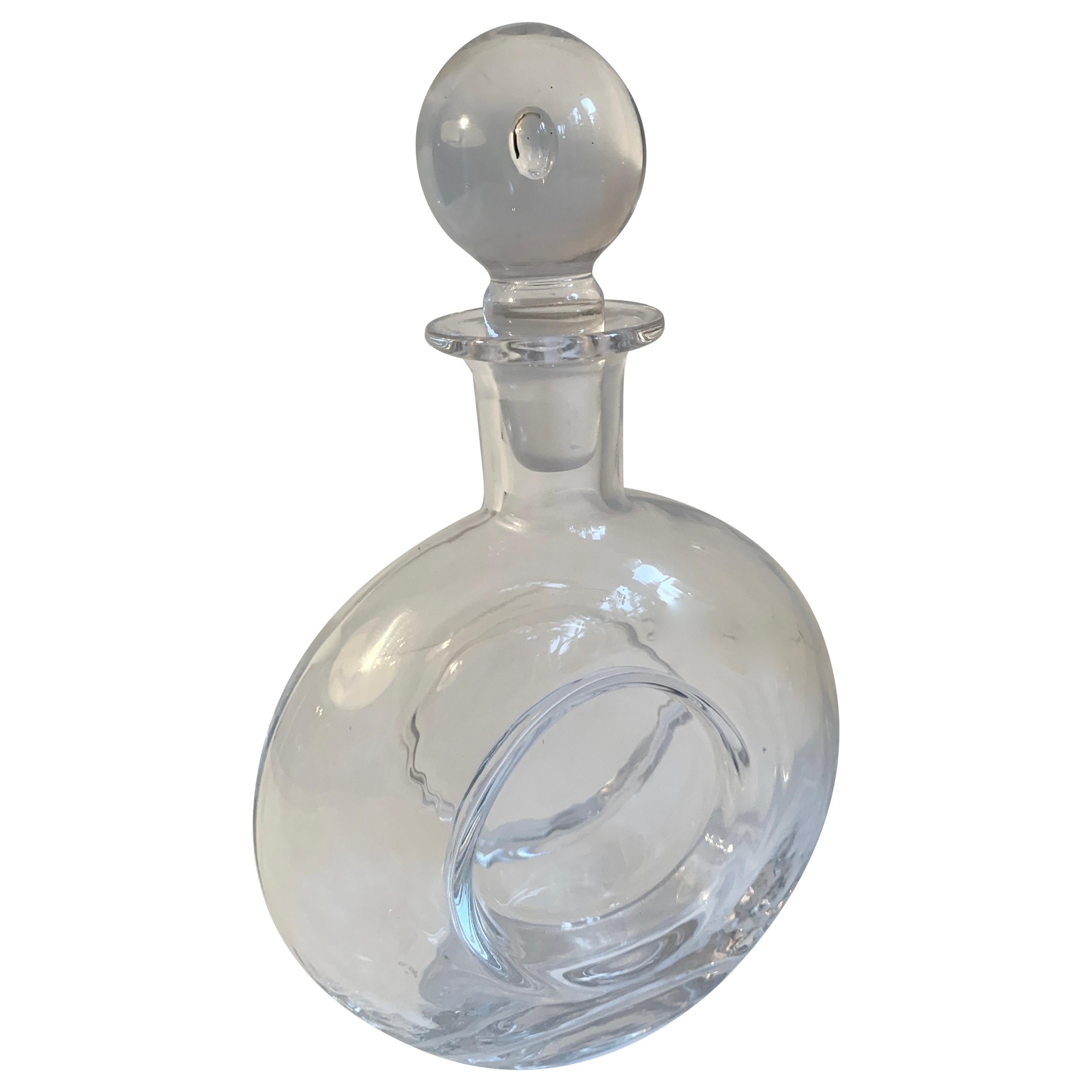 Round Glass Decanter with Crystal Stopper