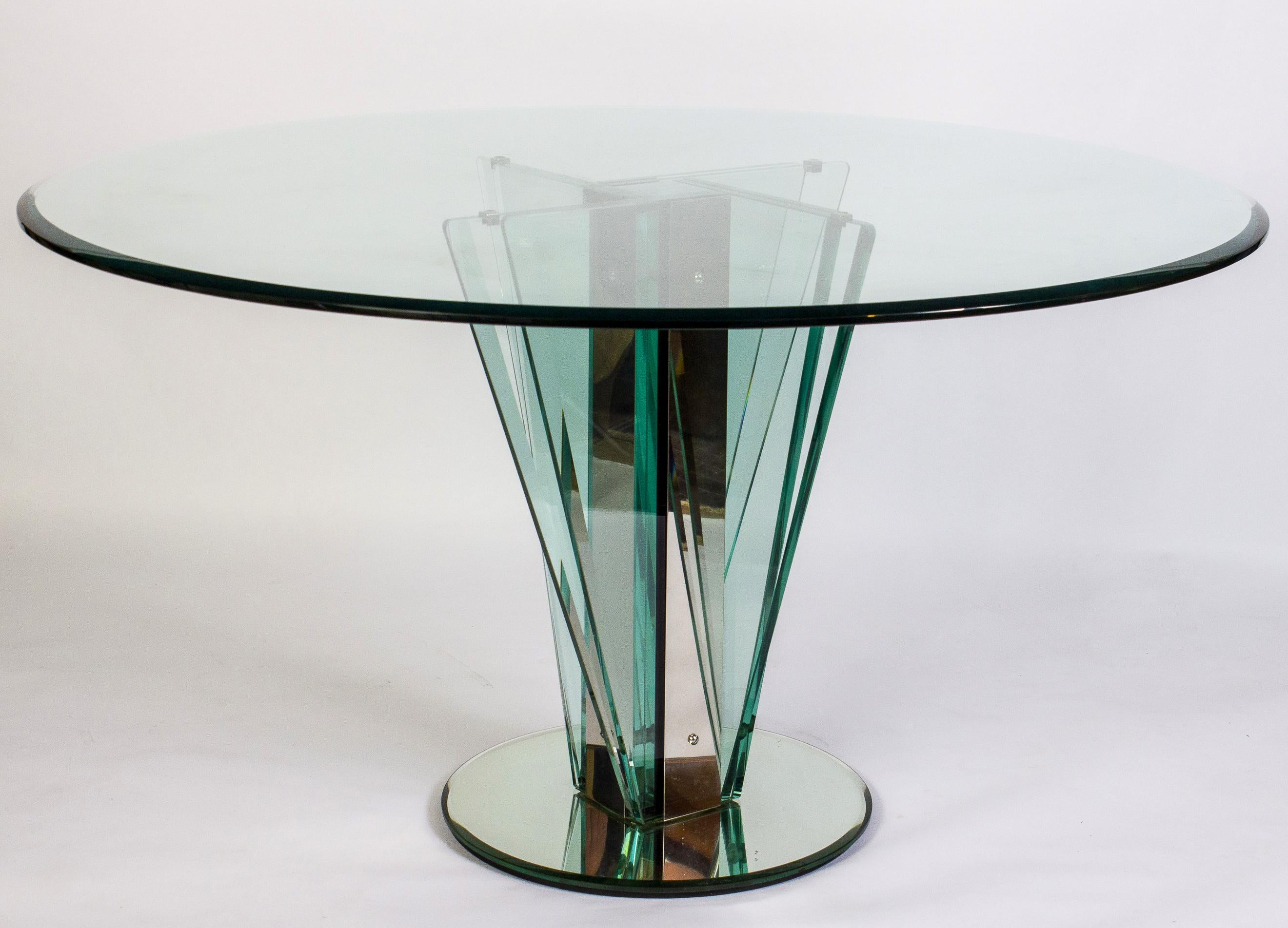 Round Glass Dining or Center Table Attributed to Pietro Chiesa for Fontana Arte 6