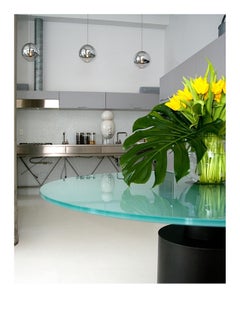Round Glass Dining Table, Creso by Acerbis Design