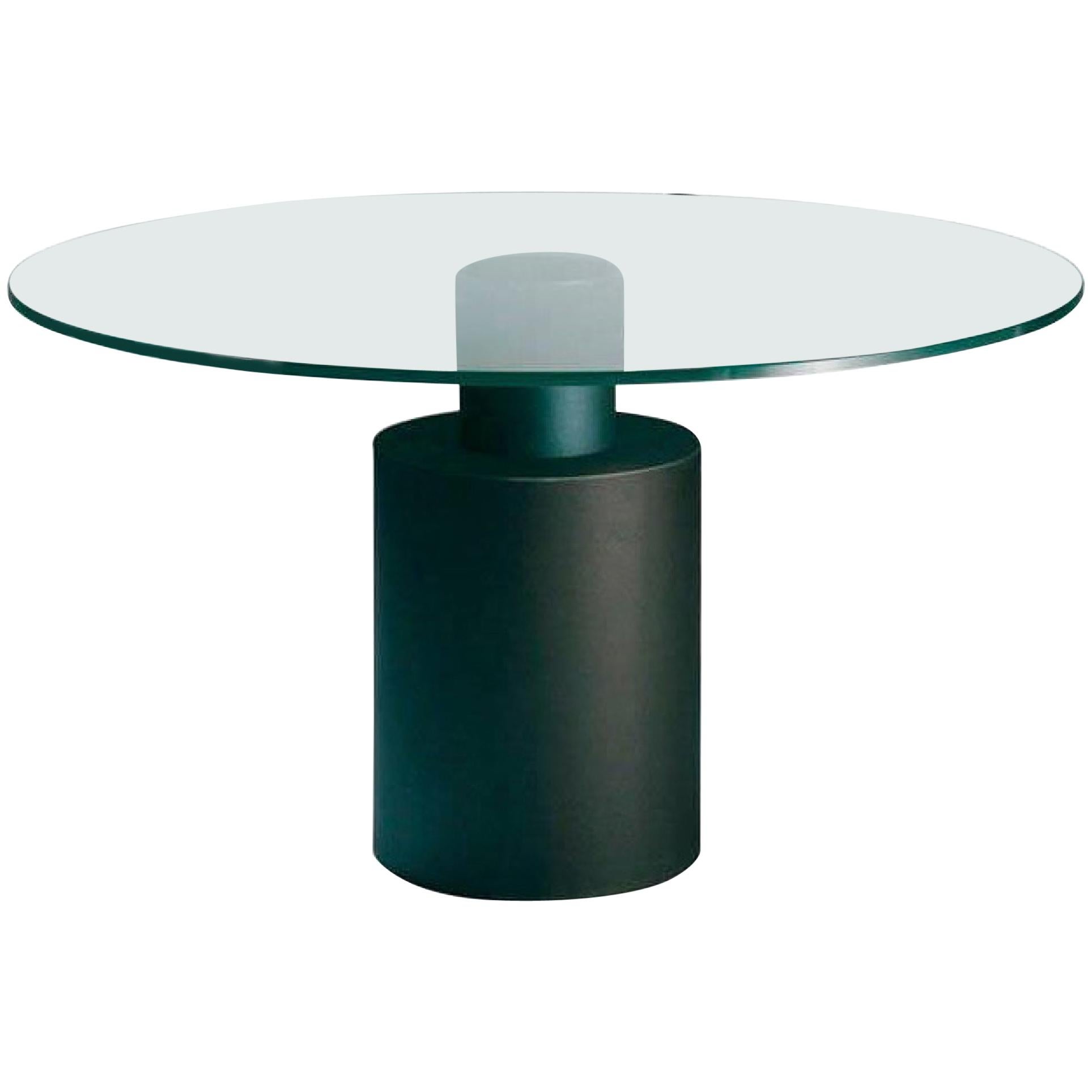 Round Glass Dining Table, Creso by Acerbis Design For Sale