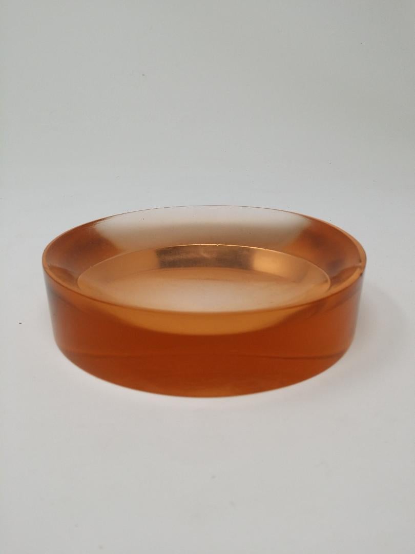 Italian Round Glass Dish Attributed to Fontana Arte