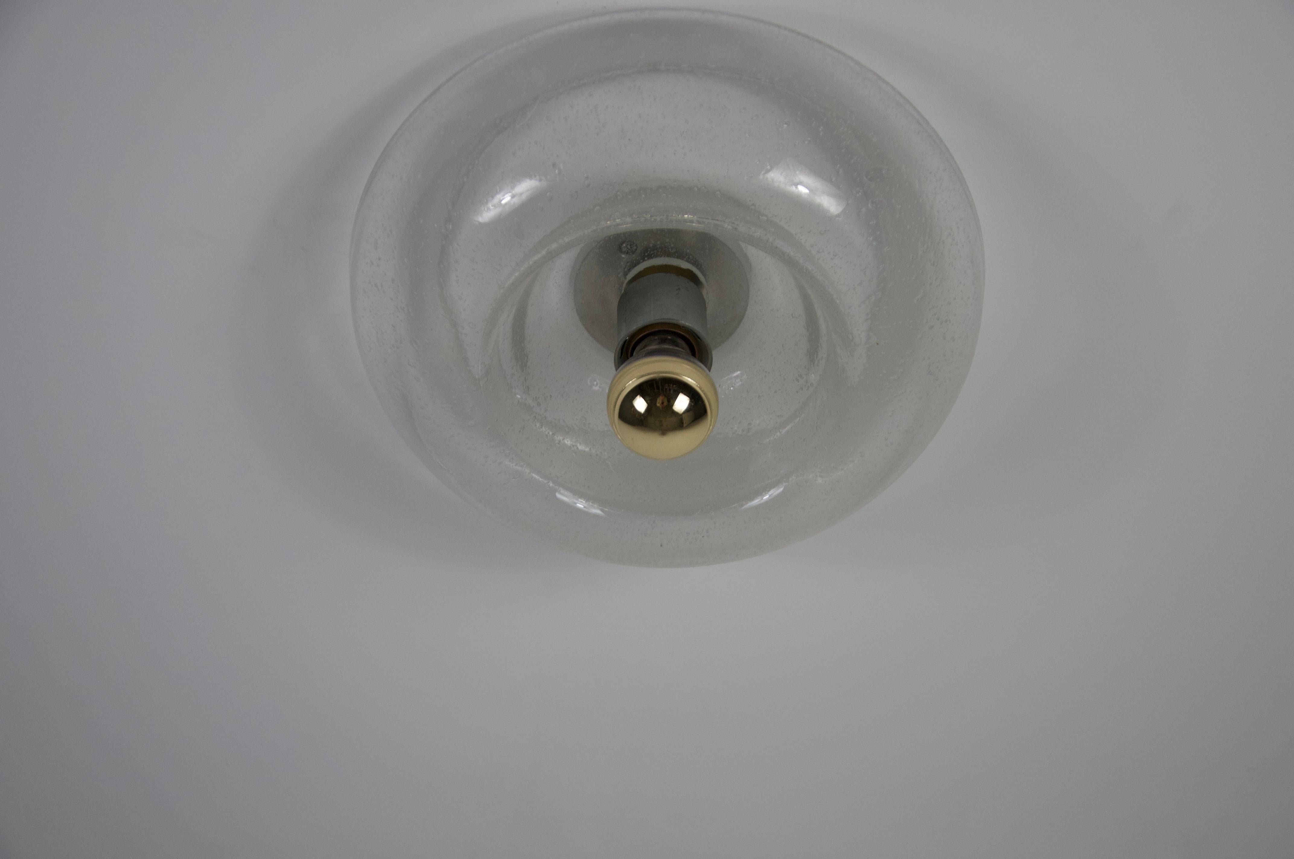 Monture affleurante ronde en verre par Kalmar Franken, Autriche, années 1960 Bon état - En vente à Hagenbach, DE