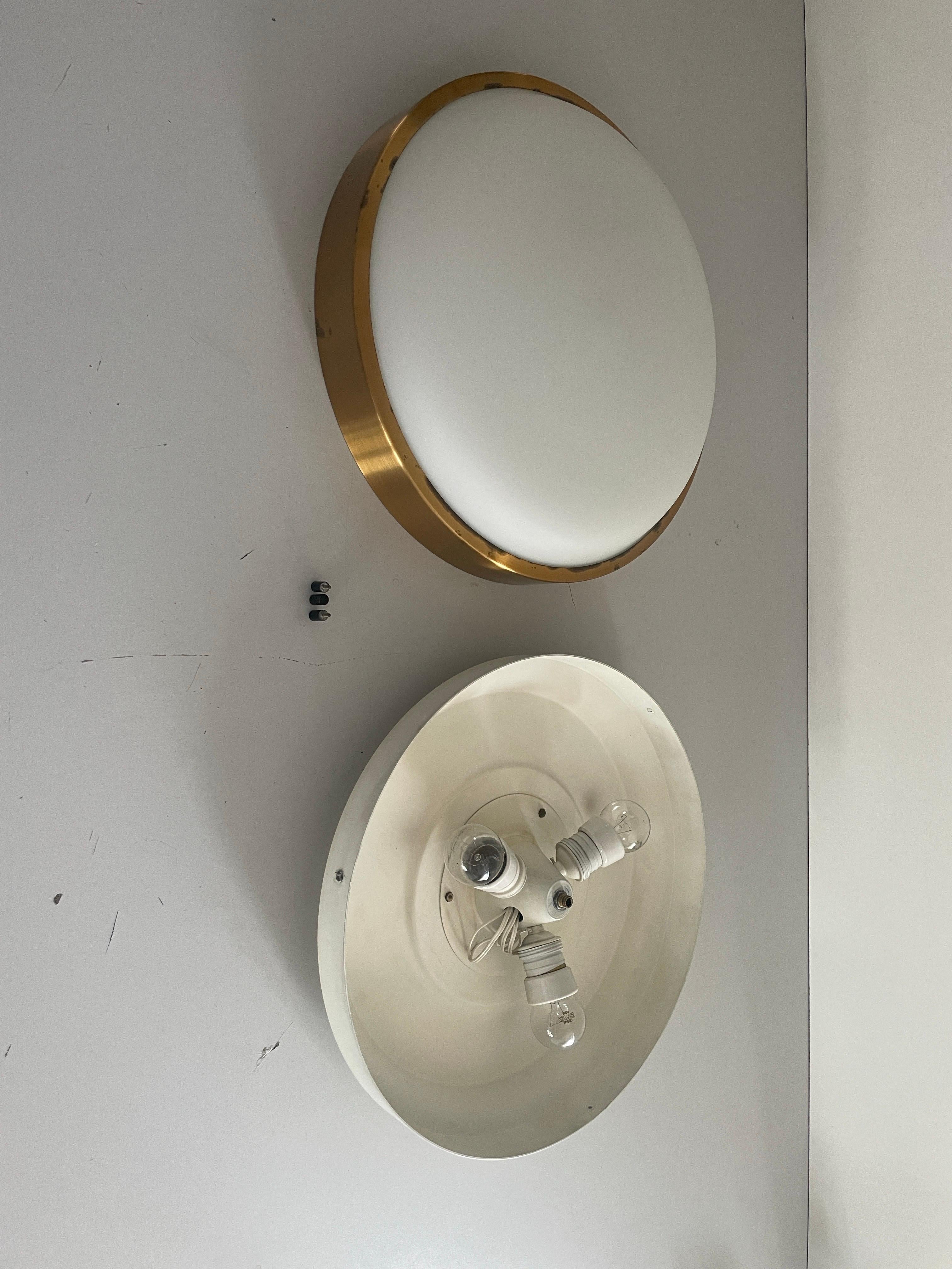 Empotrable de cristal redondo de Lumi, años 60, Italia en venta 3