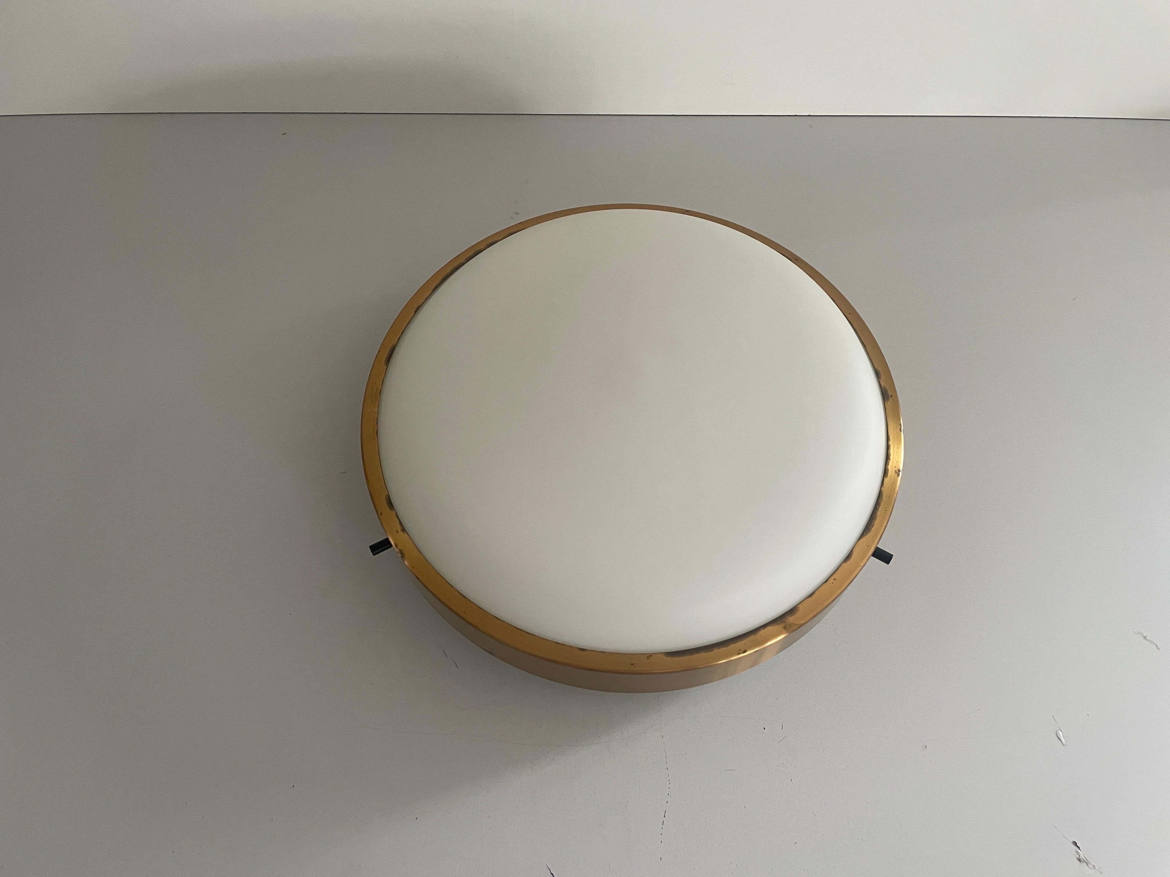 Empotrable de cristal redondo de Lumi, años 60, Italia mediados del siglo XX en venta