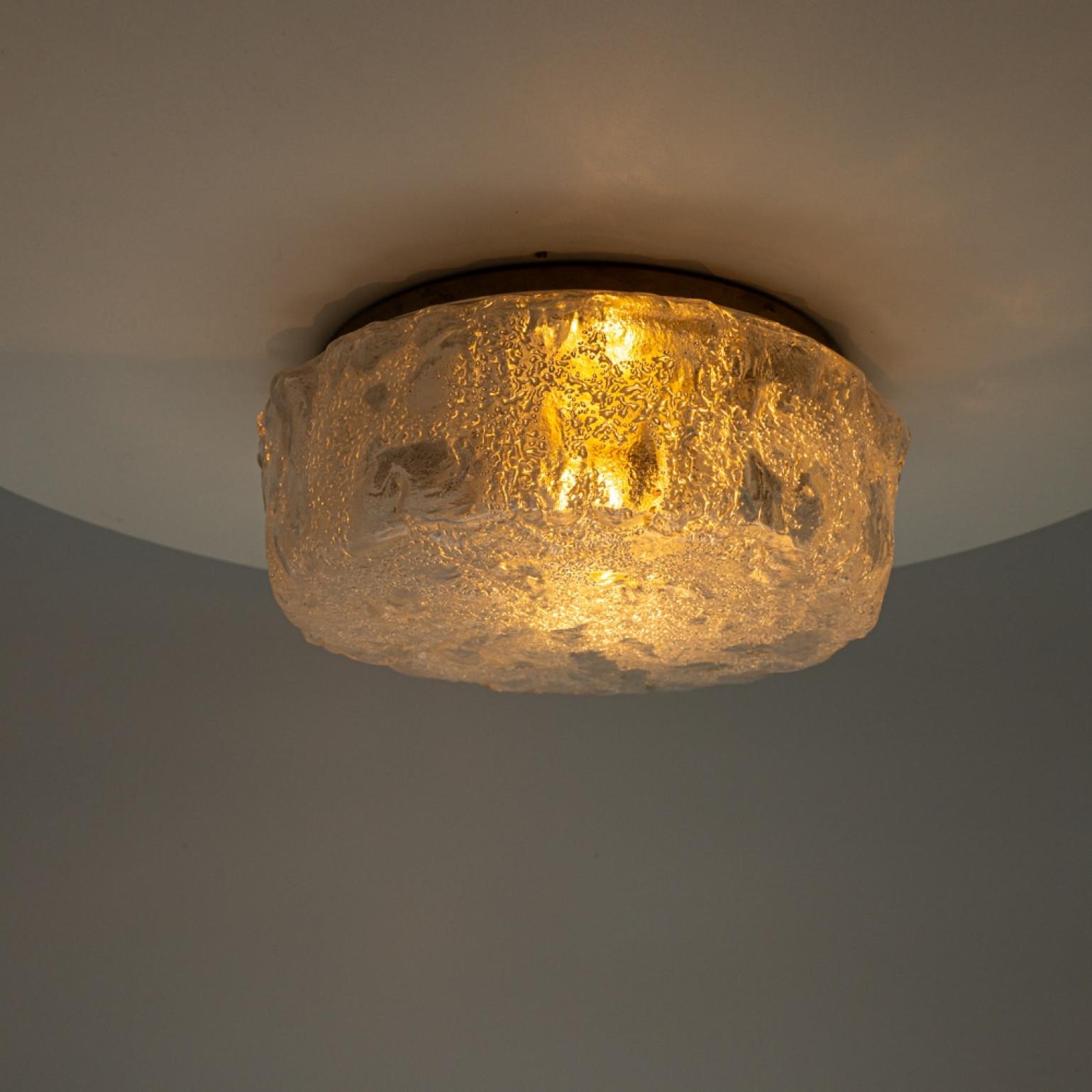 German Round Glass Flush Mounts by Helena Tynell, 1960 For Sale