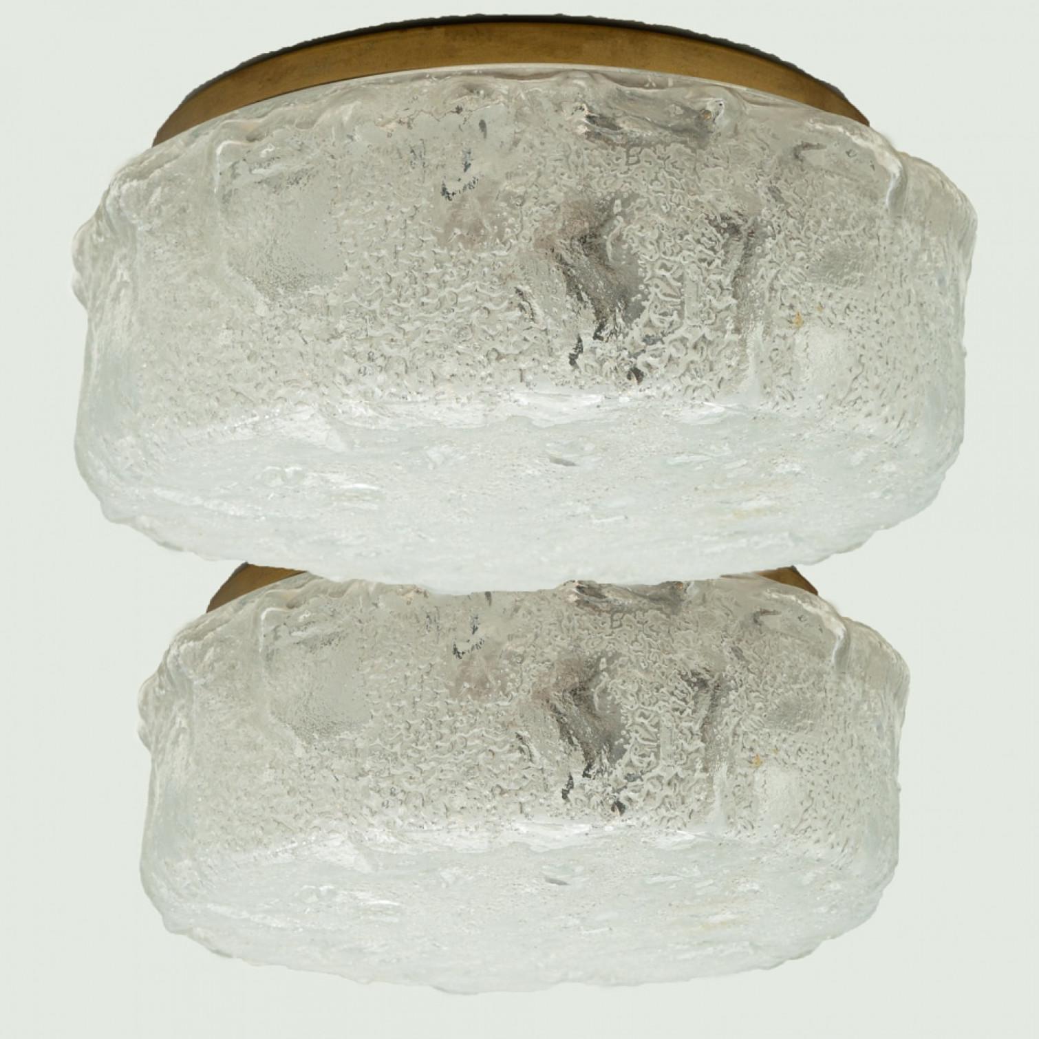 Mid-20th Century Round Glass Flush Mounts by Helena Tynell, 1960 For Sale