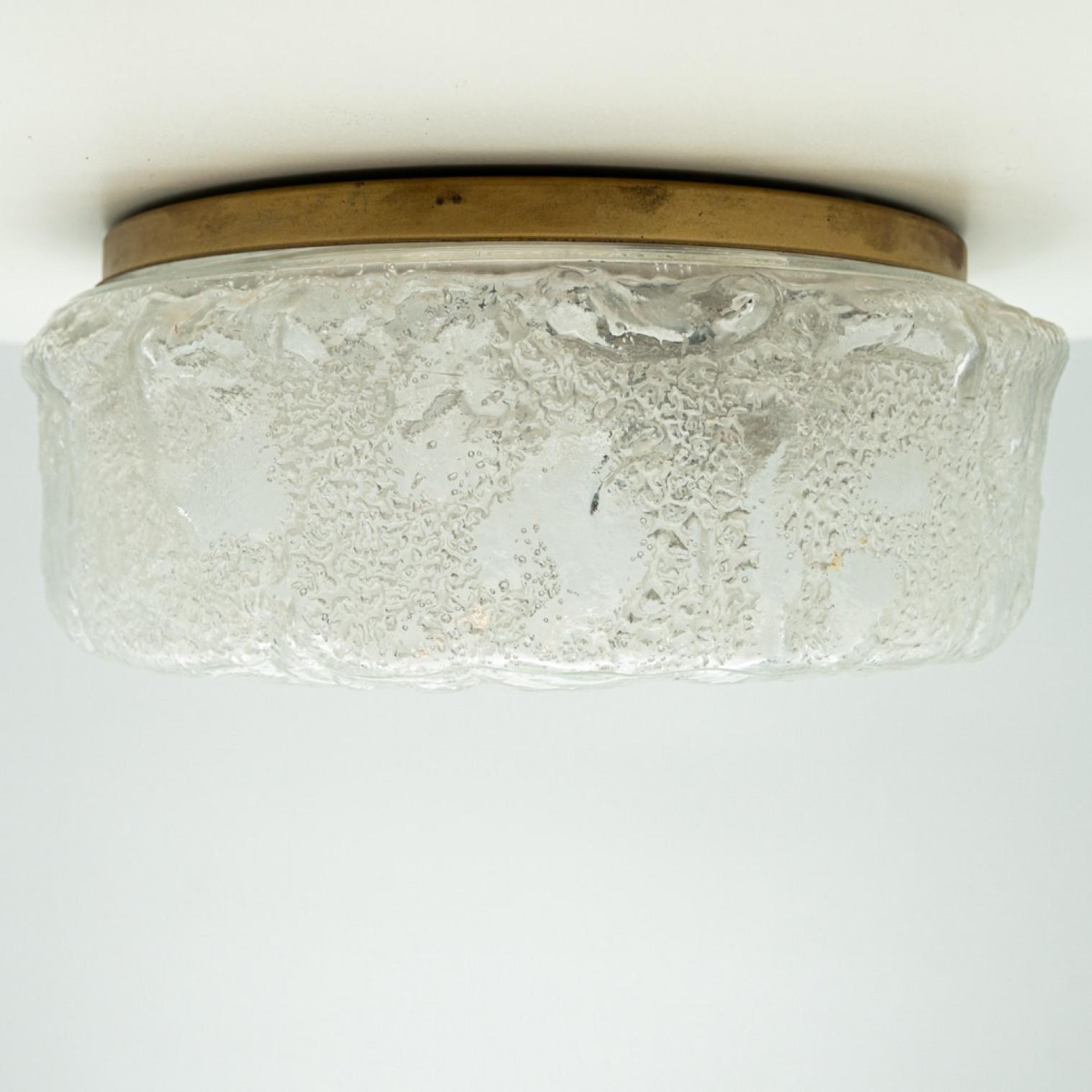 Metal Round Glass Flush Mounts by Helena Tynell, 1960 For Sale