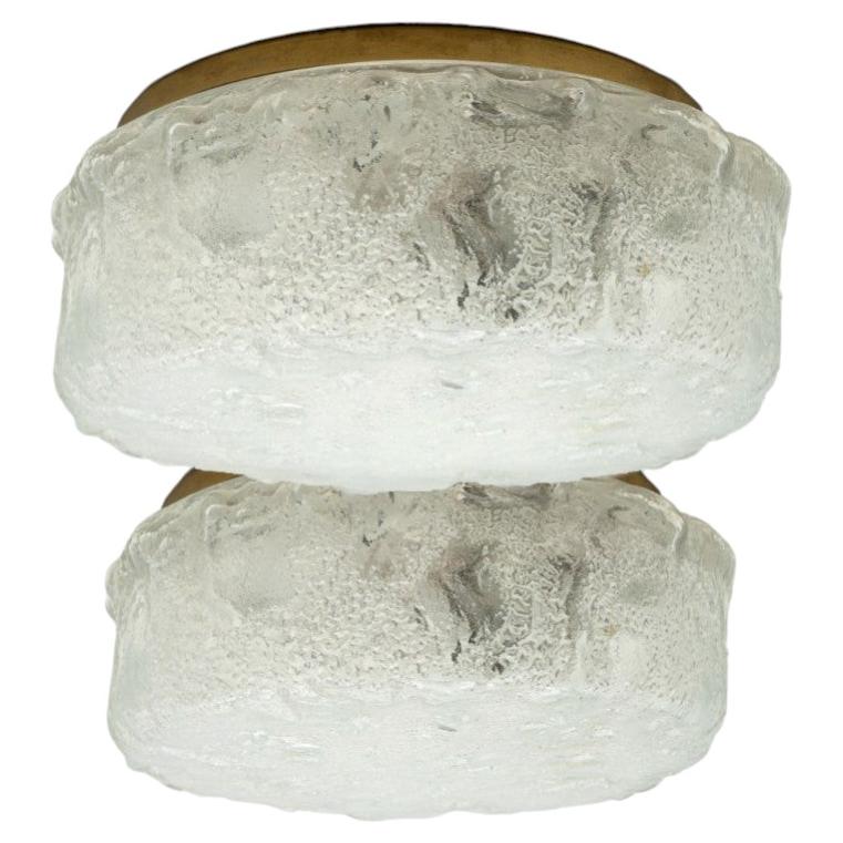 Round Glass Flush Mounts by Helena Tynell, 1960 For Sale