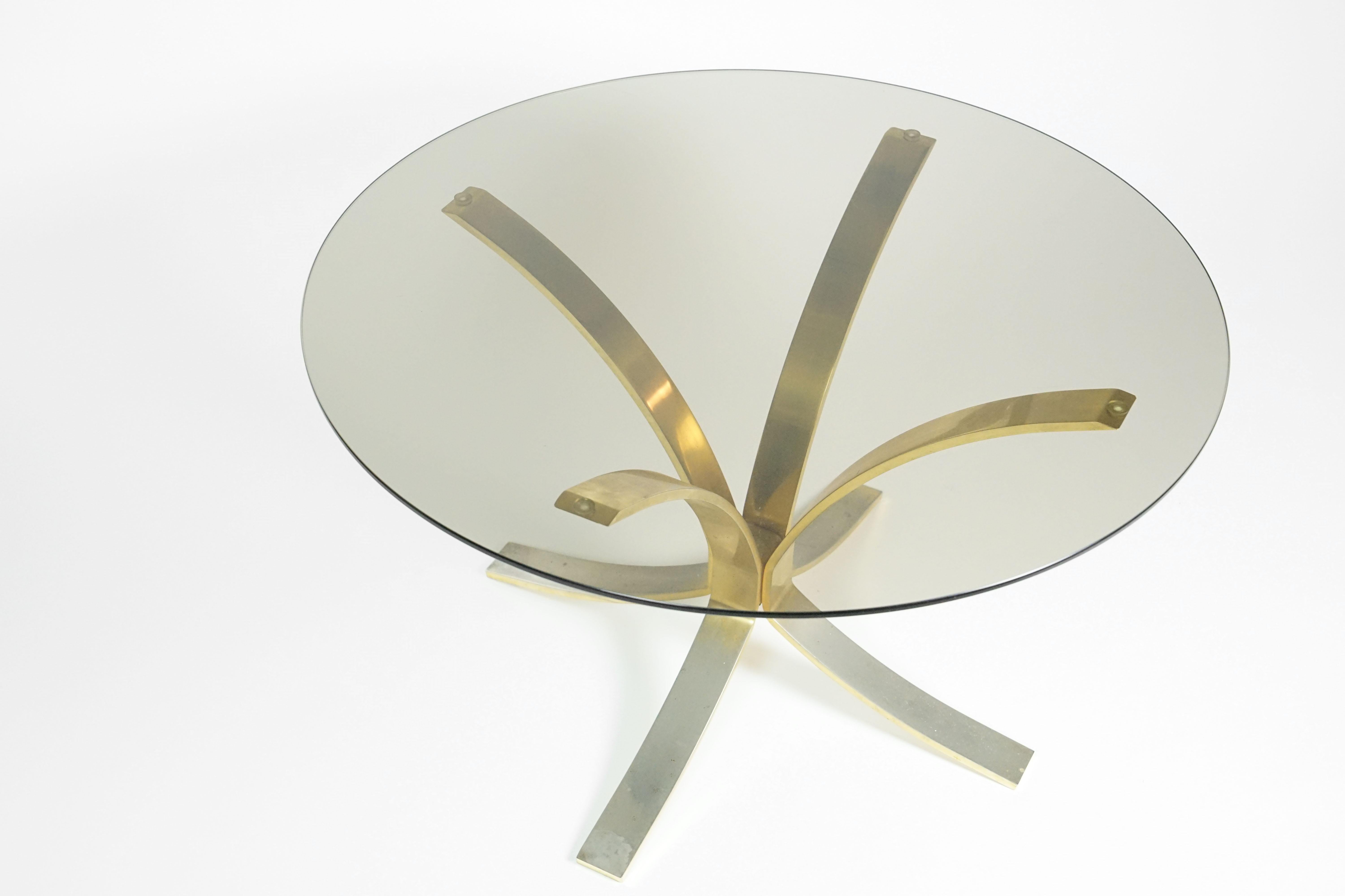 Round Glass Table by Roger Sprunger, 1960s In Fair Condition For Sale In Vienna, Austria
