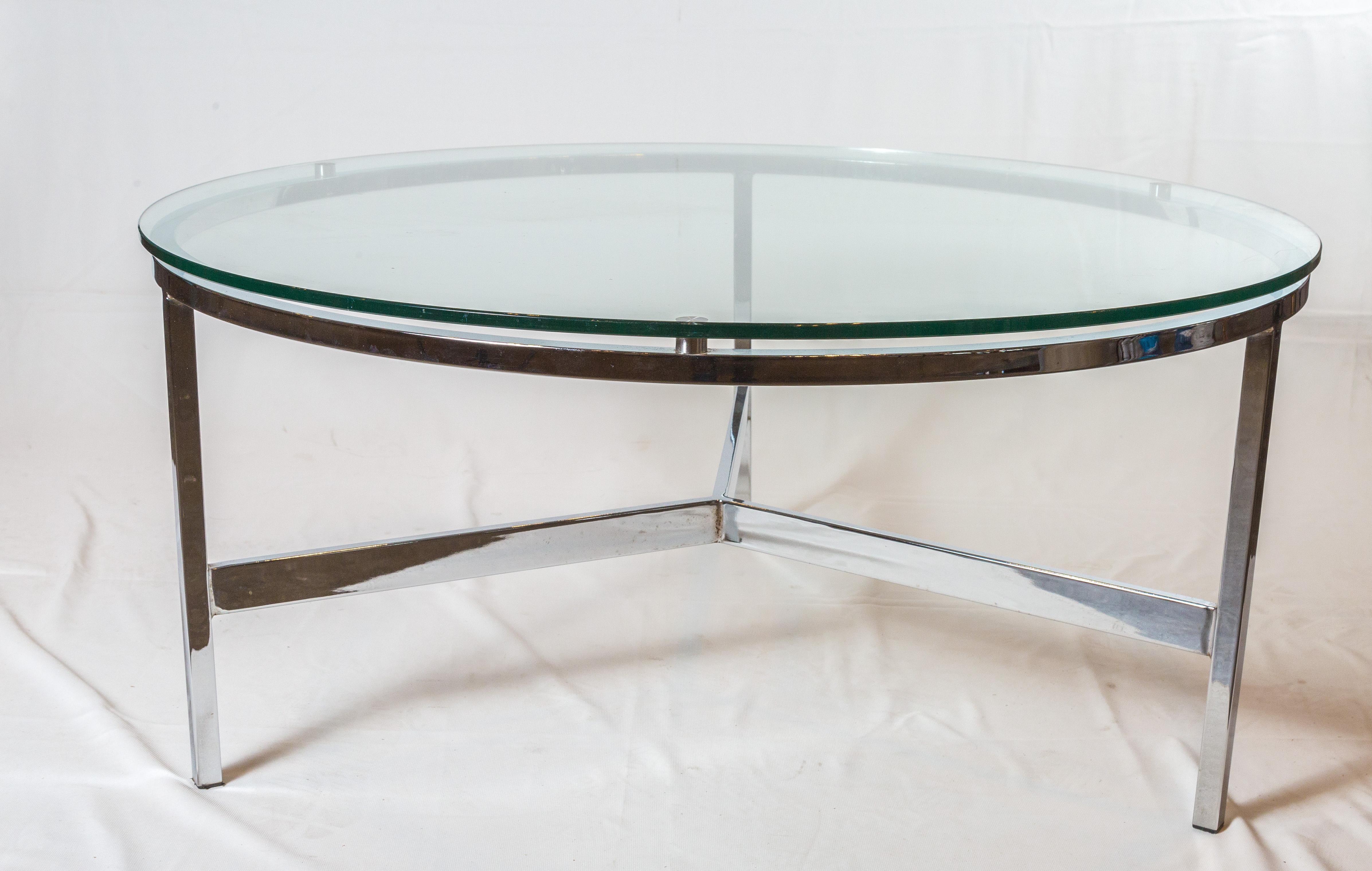 Modern Round Glass Table For Sale