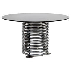 Tavolo rotondo in vetro