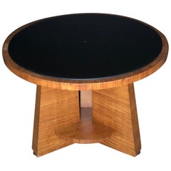 Used Round Glass Top Art Deco Side Table