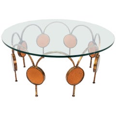 Round Glass Top Modernist Style Coffee Table