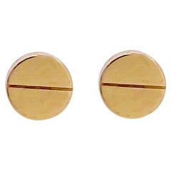 Orecchini tondi in oro Orecchini a perno moderni in oro giallo 14k