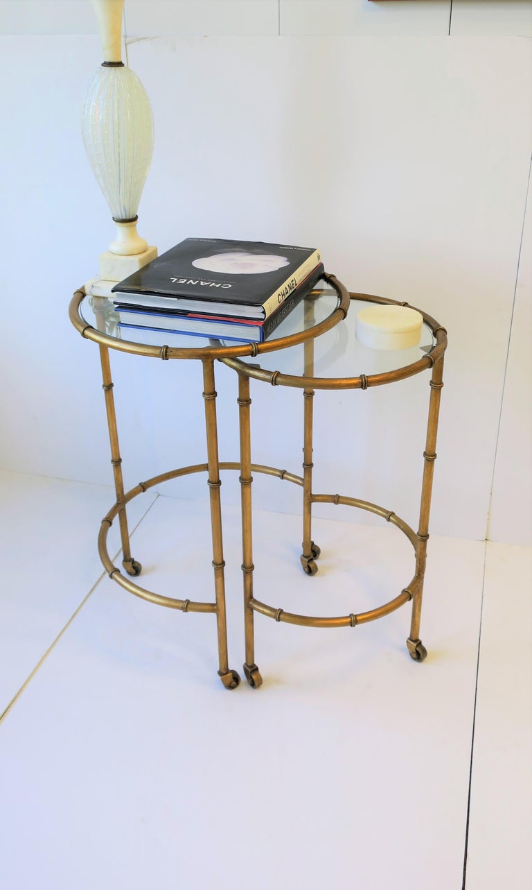 Round Gold Gilt Nesting Tables or Side Tables at 1stDibs