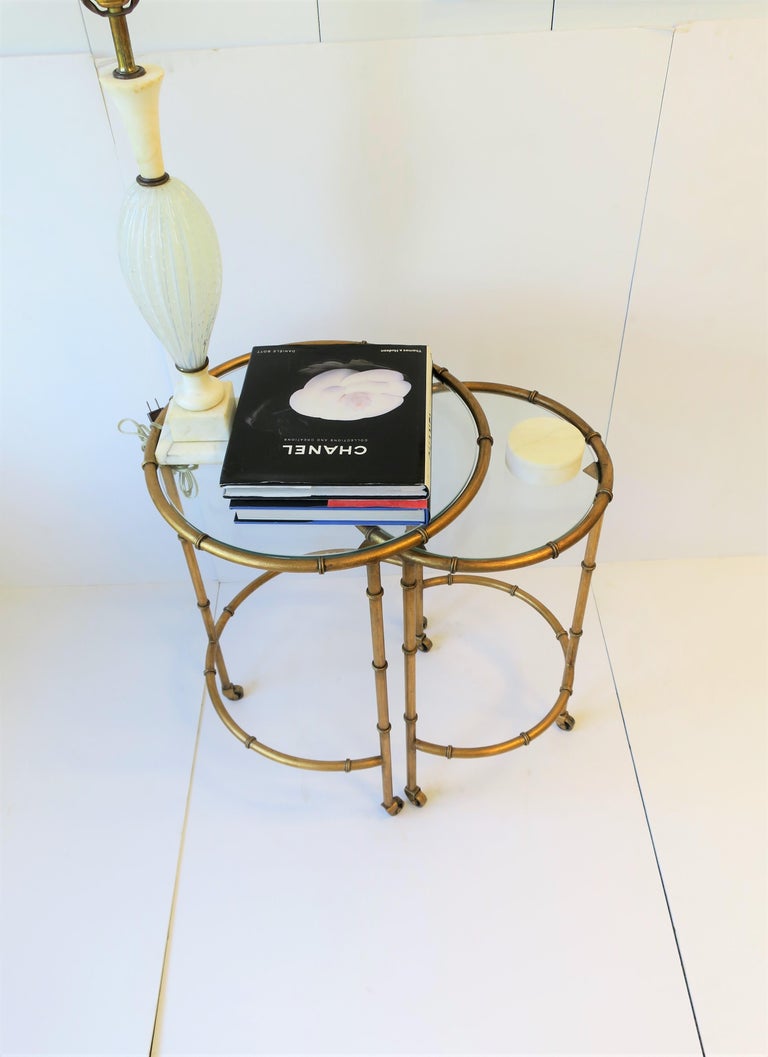Round Gold Gilt Nesting Tables or Side Tables at 1stDibs