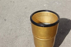 Round Gold Italian Design 1930 Round Umbrella Art Deco Black