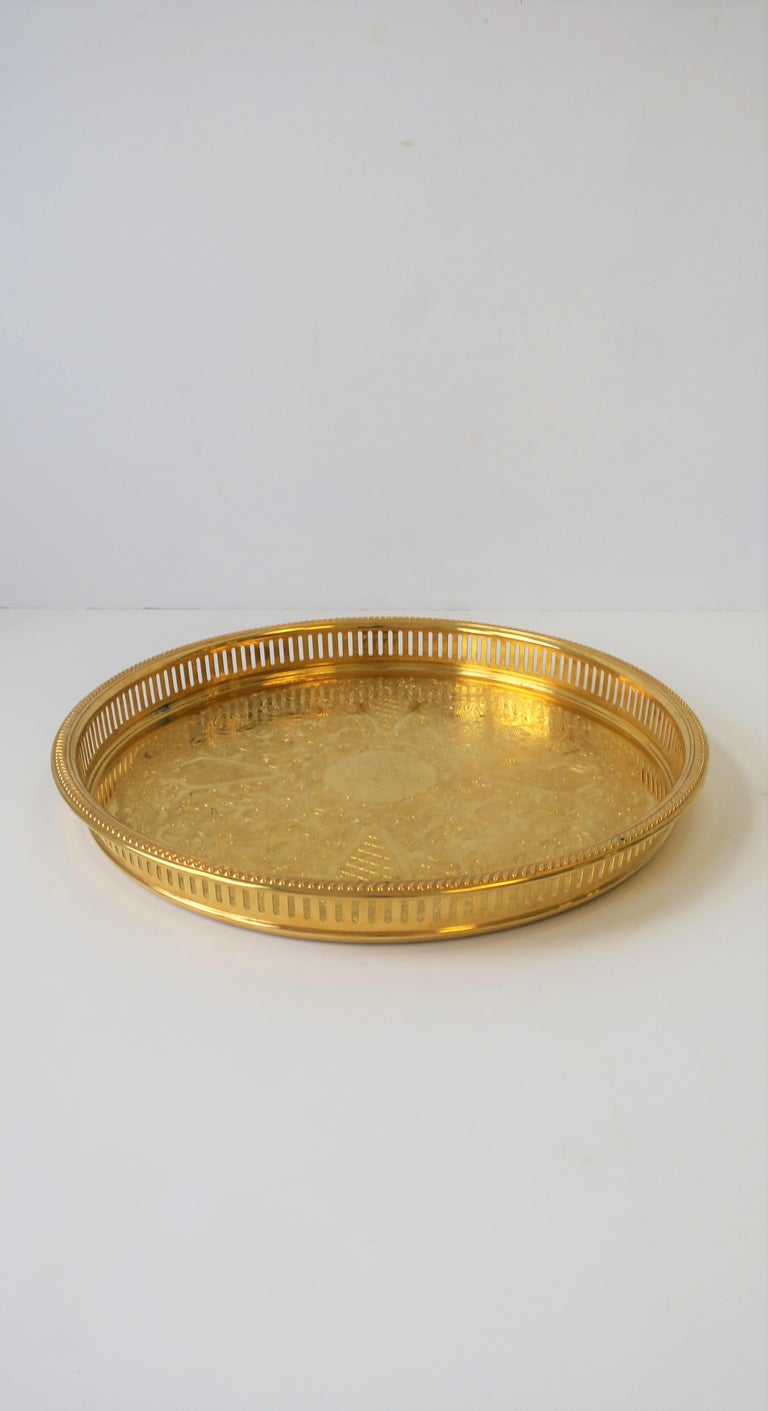 Round Gold Serving Tray at 1stDibs round gold tray, gold tea tray