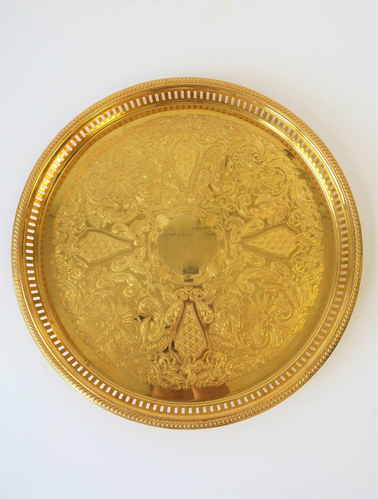 Round Gold Serving Tray at 1stDibs round gold tray, gold tea tray