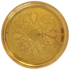 Vintage Round Gold Serving Tray