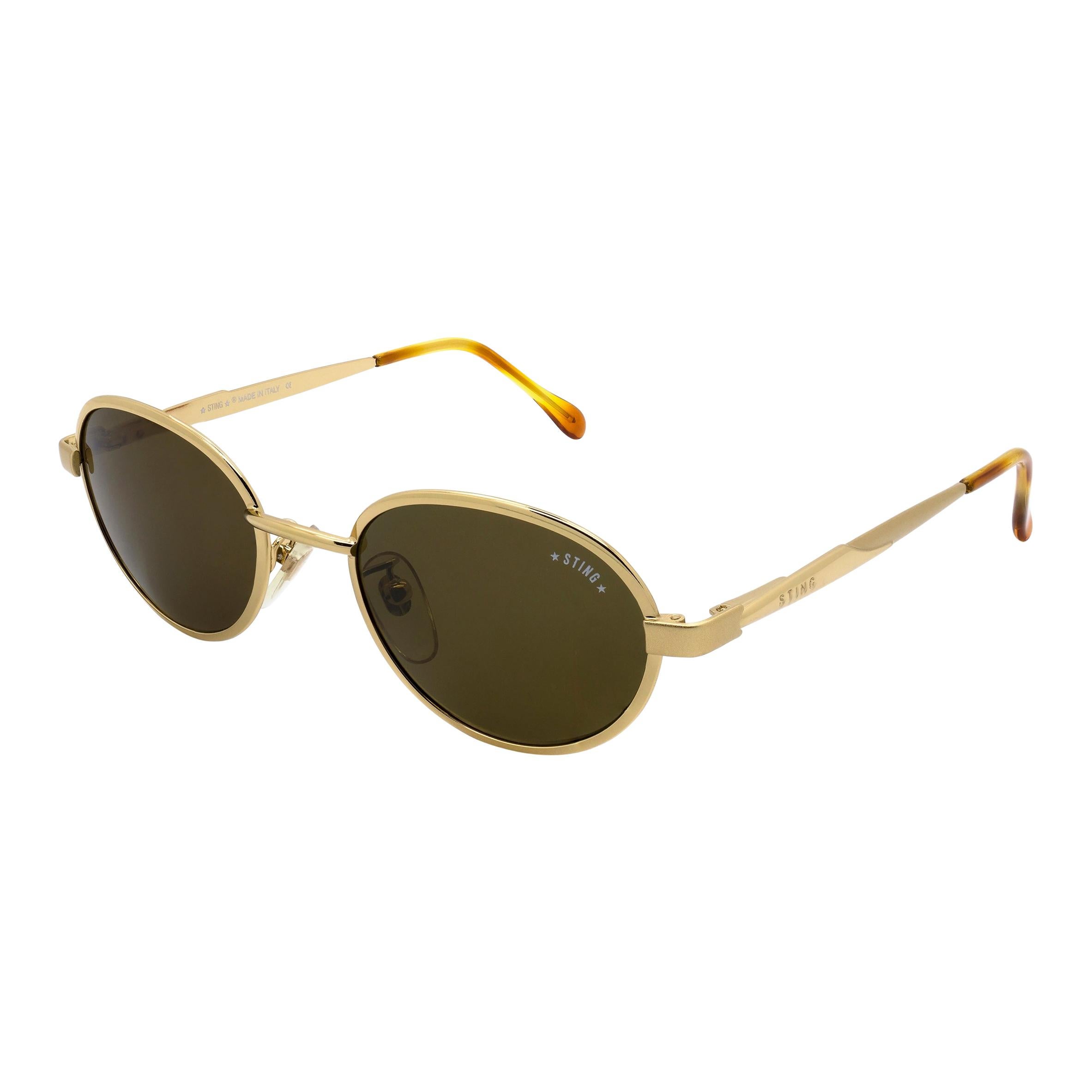 Round gold sunglasses by Sting, Italy 