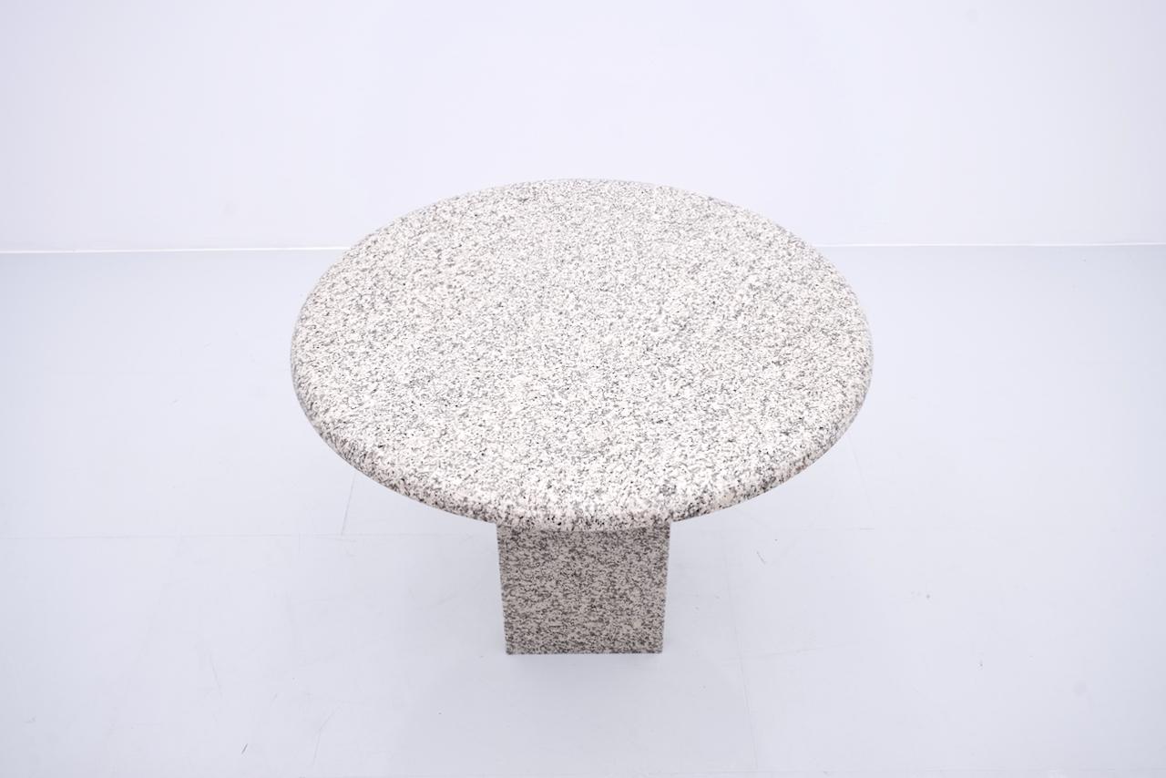 European Round Granite Dining Table, 1980s For Sale