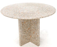 Round Granite Stone X Base Dining Dinette Center Table